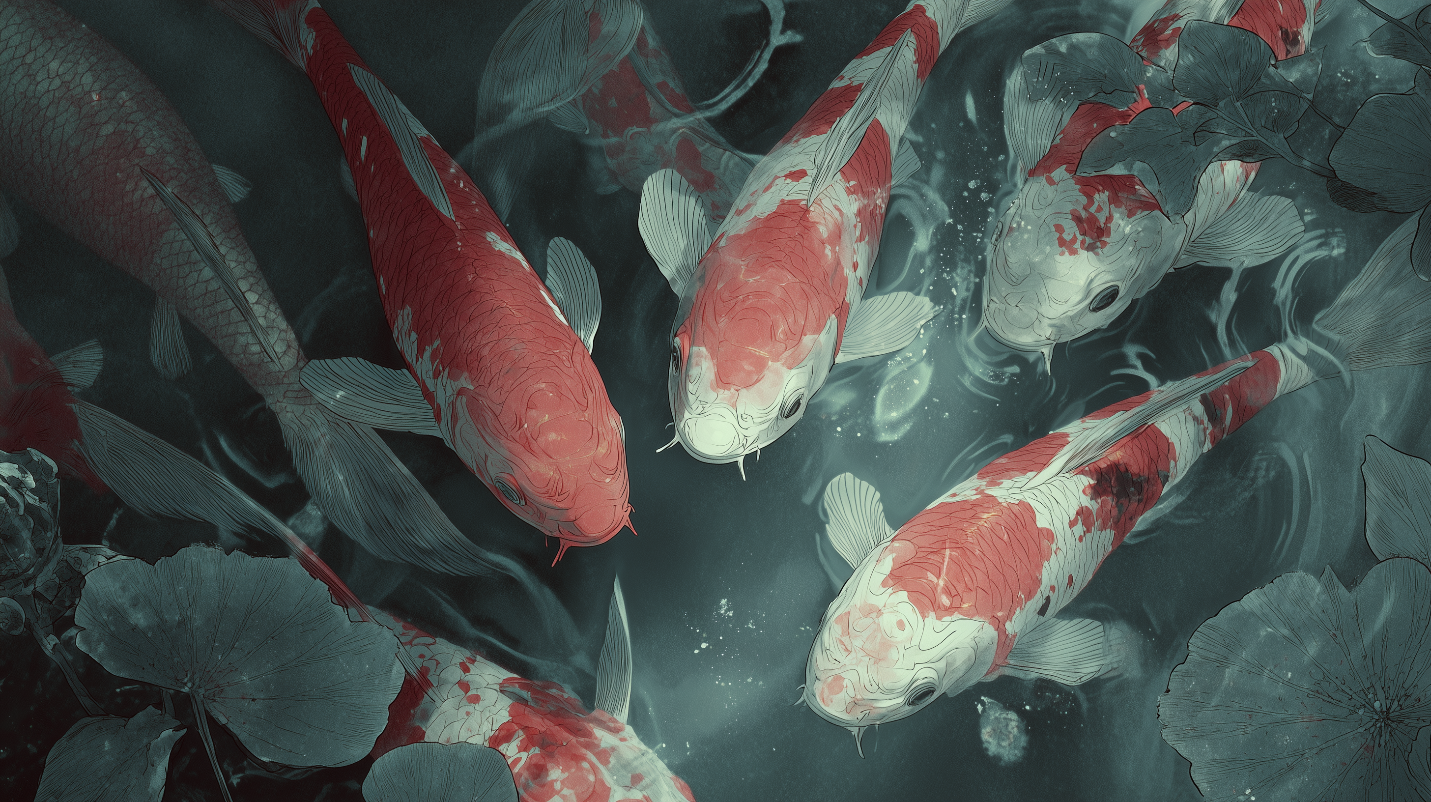 fond d'écran Koï hp windows 10 téléchargement gratuit