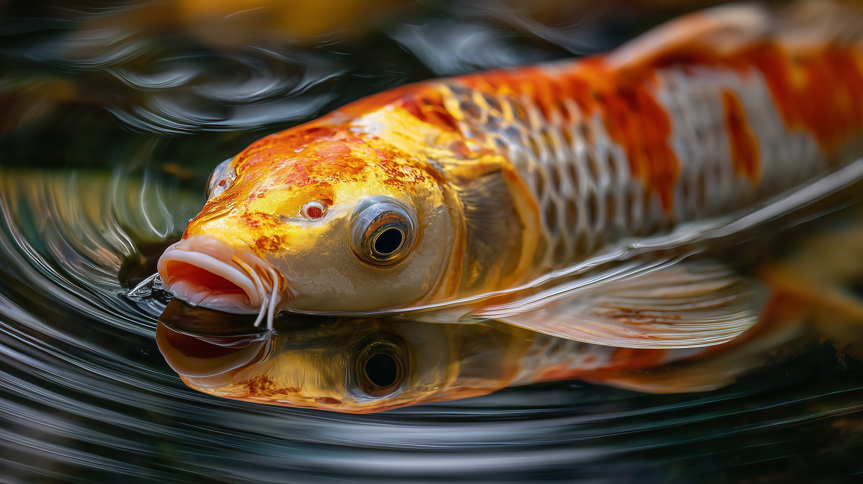 fond d'écran Koï dell 4k téléchargement gratuit