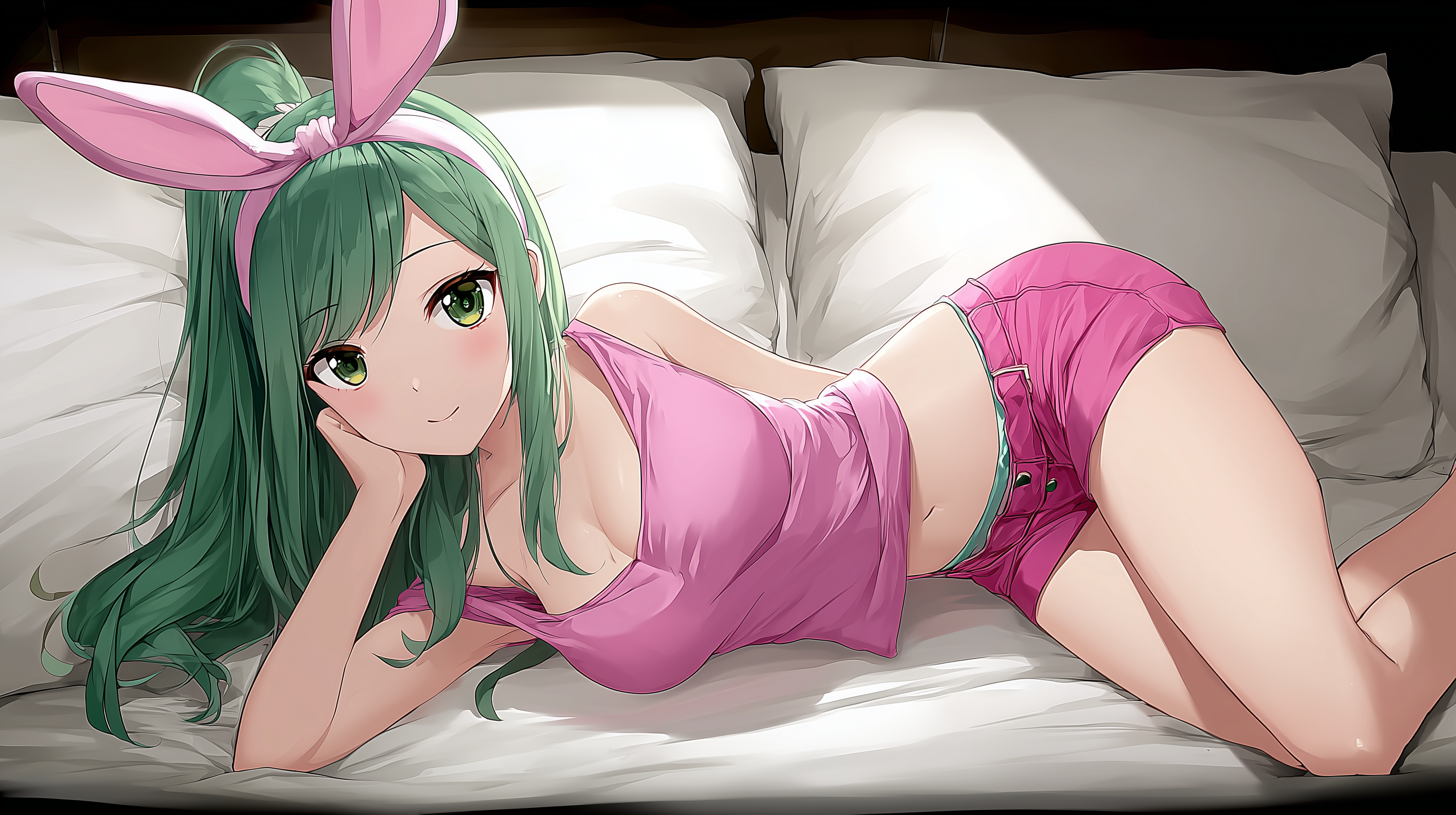 fond d'écran fille lapin windows 10 4k téléchargement gratuit