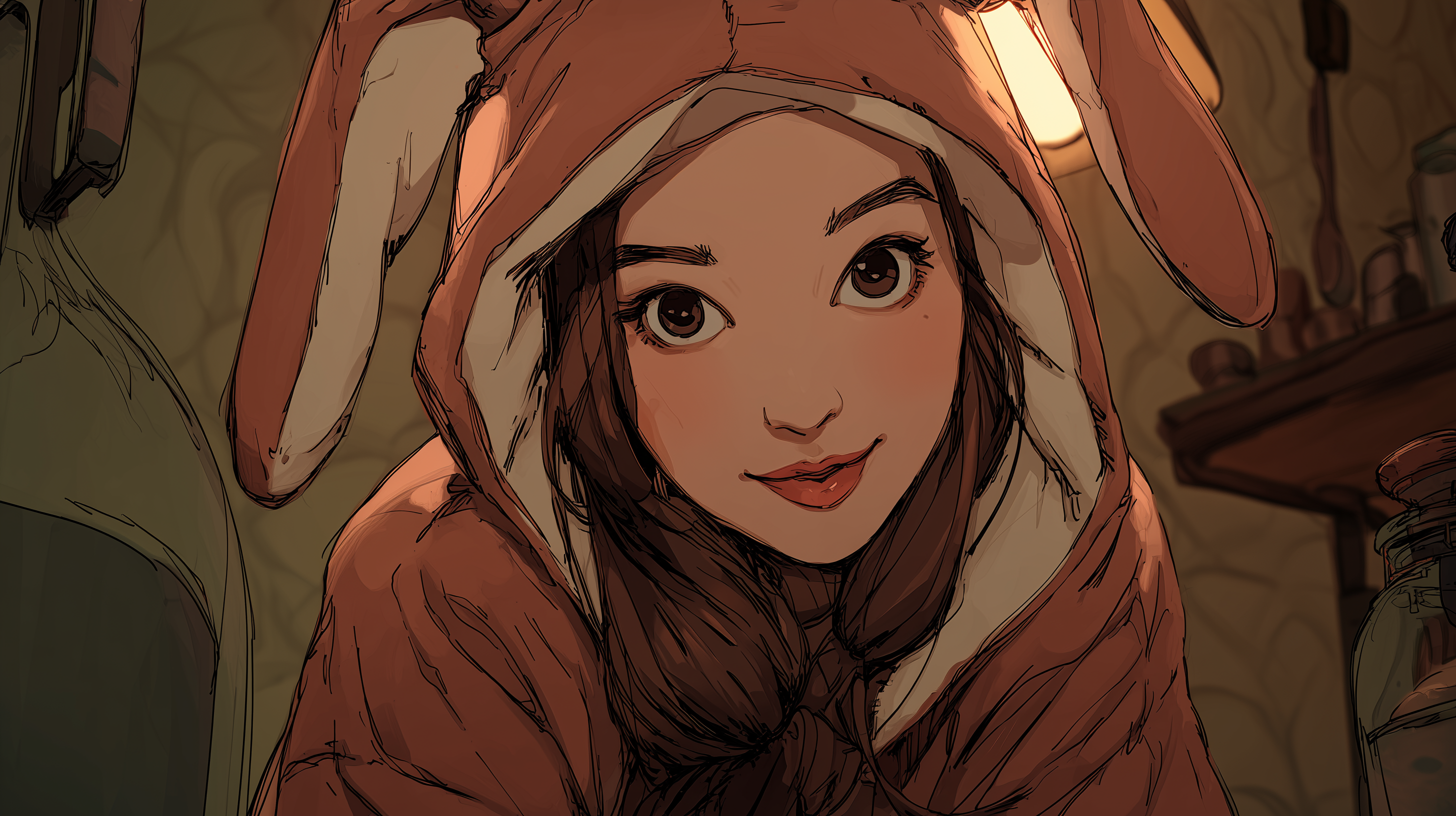 fond d'écran fille lapin pc hp téléchargement gratuit