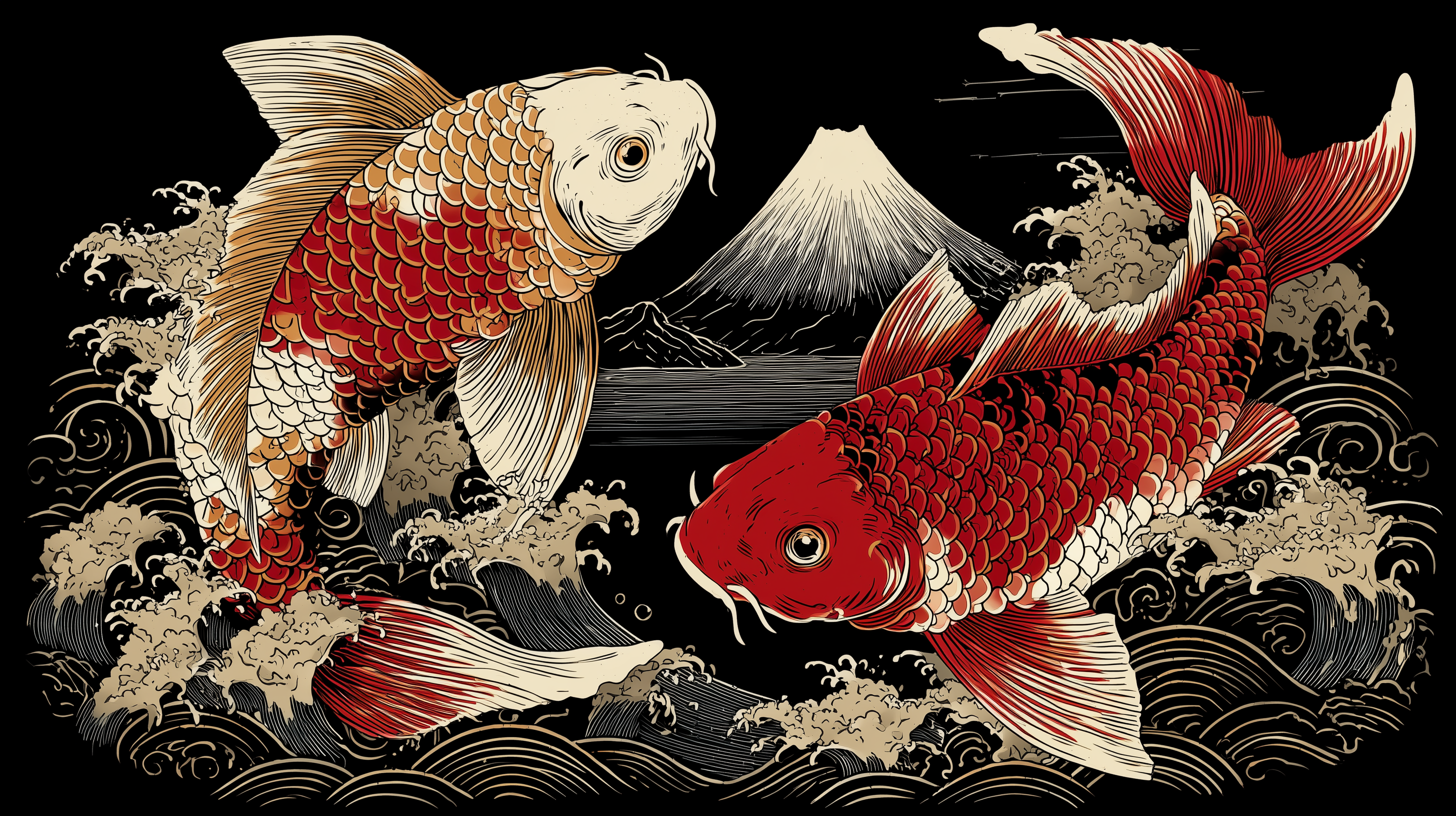 fond d'écran Koï gratuit pc téléchargement gratuit