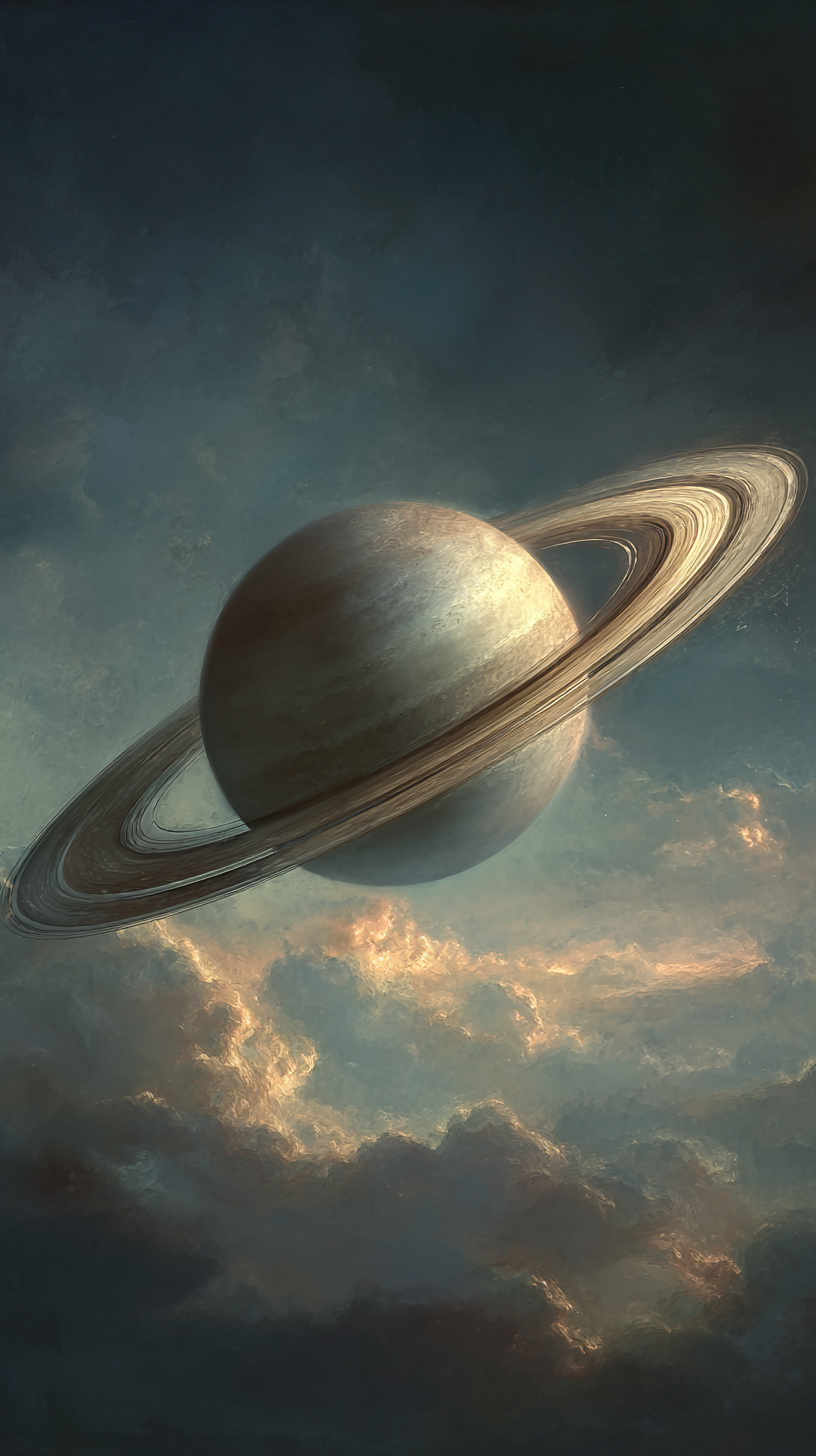 fond d'écran Saturne iphone 15 pro télécharger gratuit