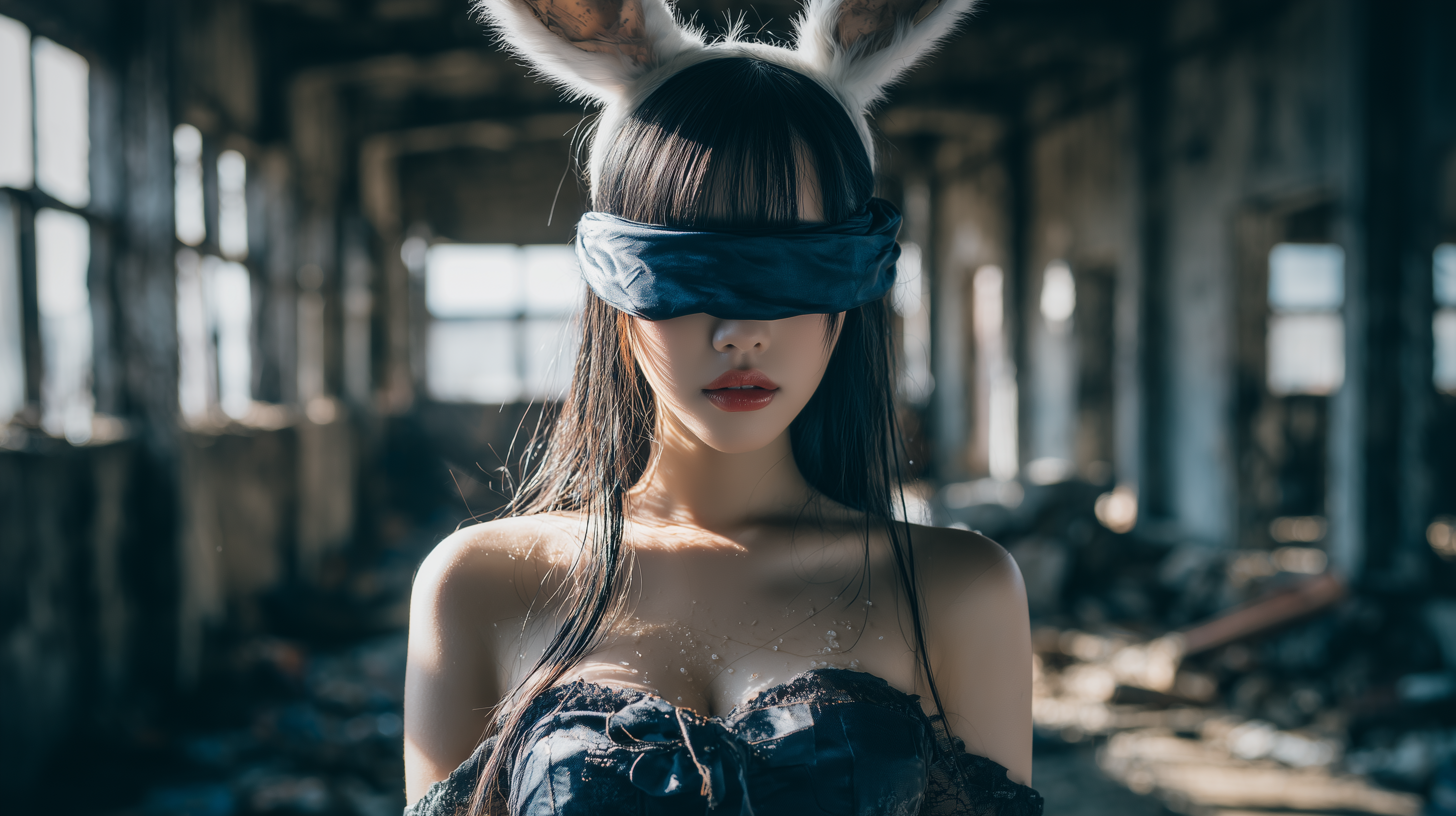 fond d'écran fille lapin pc 3840x2160 téléchargement gratuit