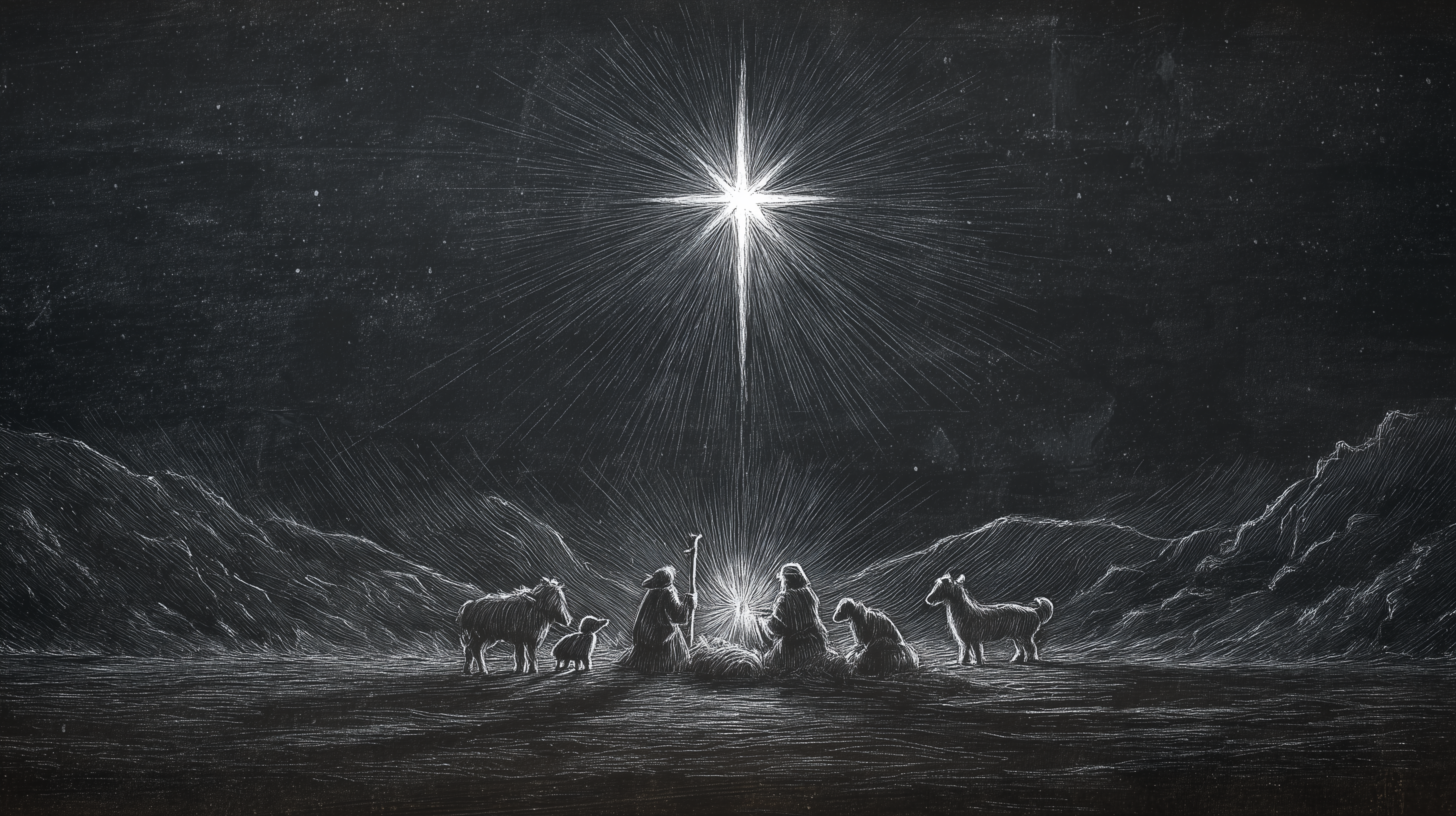 fond d'écran Étoile de Bethléem 3840x1080 téléchargement gratuit