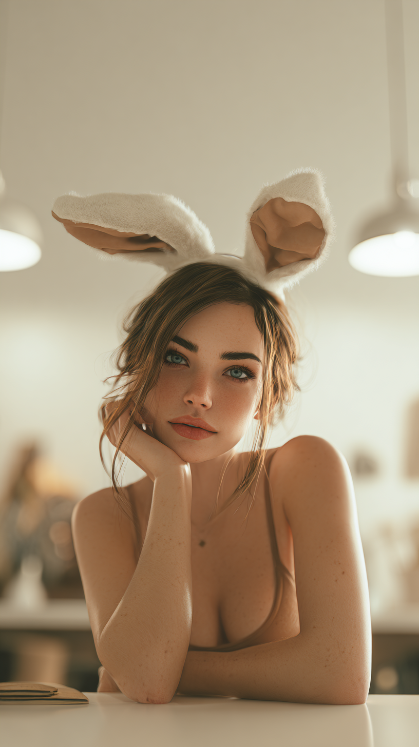 fond d'écran fille lapin android 4k gratuit