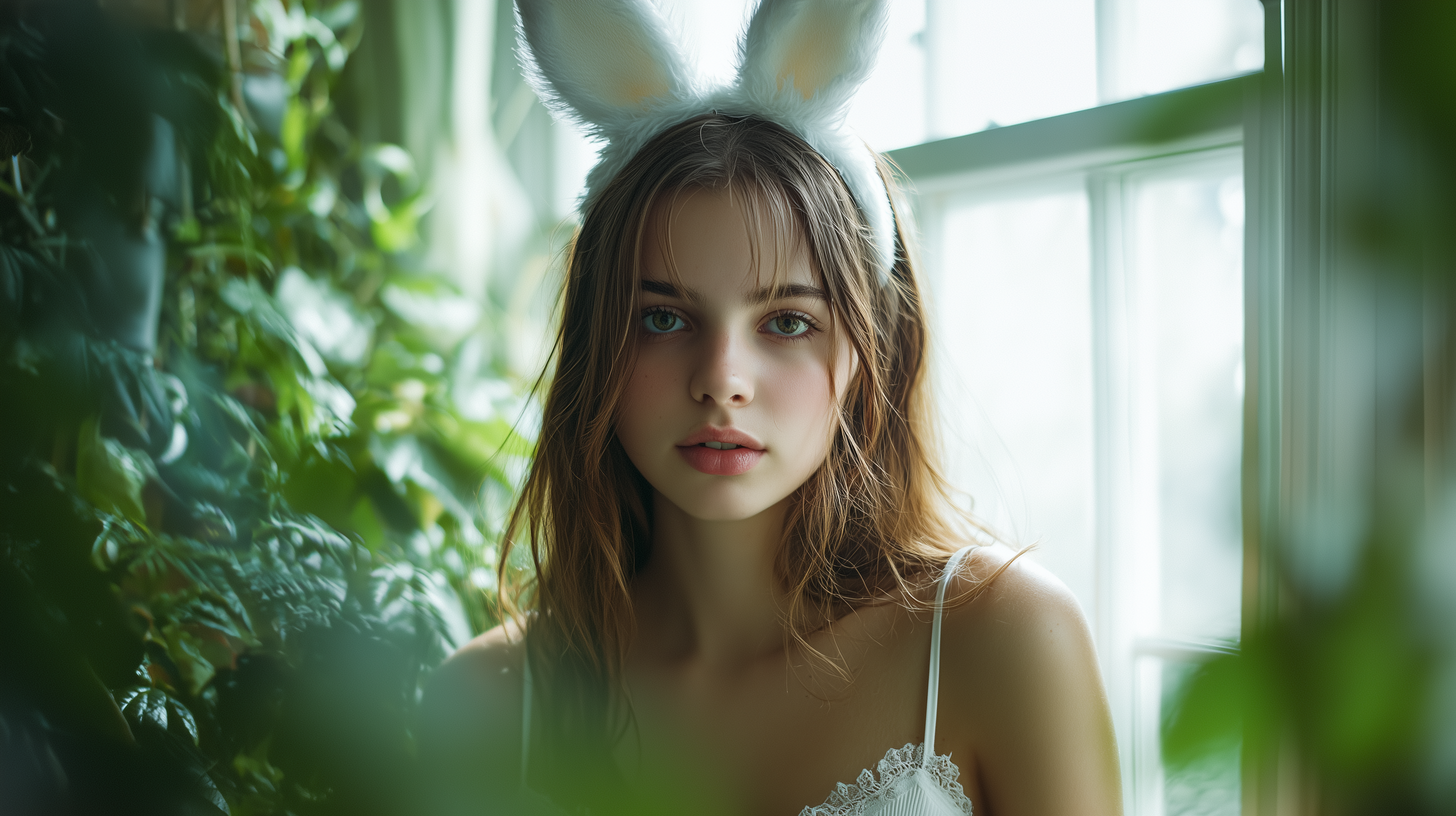 fond d'écran fille lapin pc ultra hd 3840x2160 téléchargement gratuit