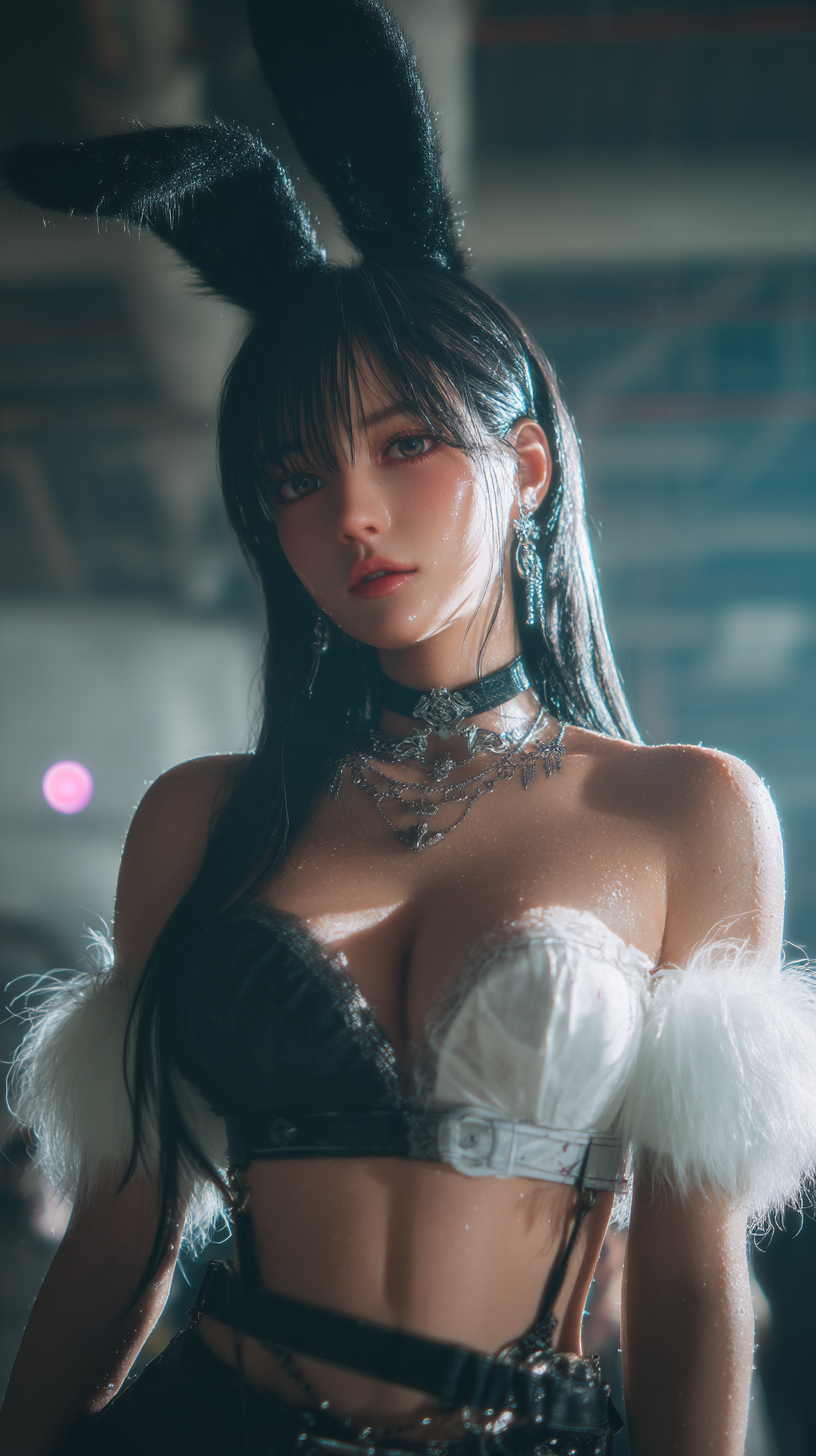 fond d'écran fille lapin iphone 15 pro télécharger gratuit