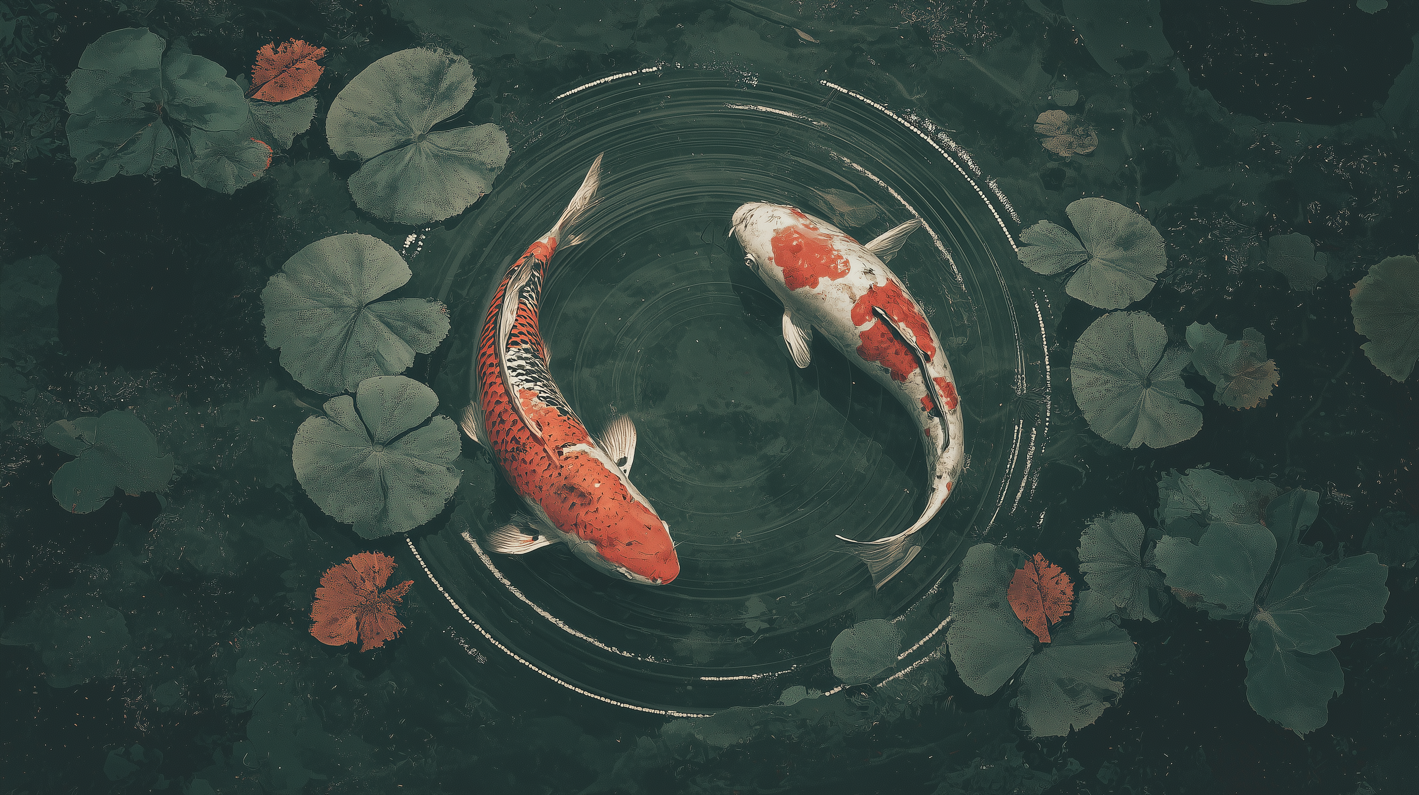 fond d'écran Koï windows 11 ultra hd téléchargement gratuit