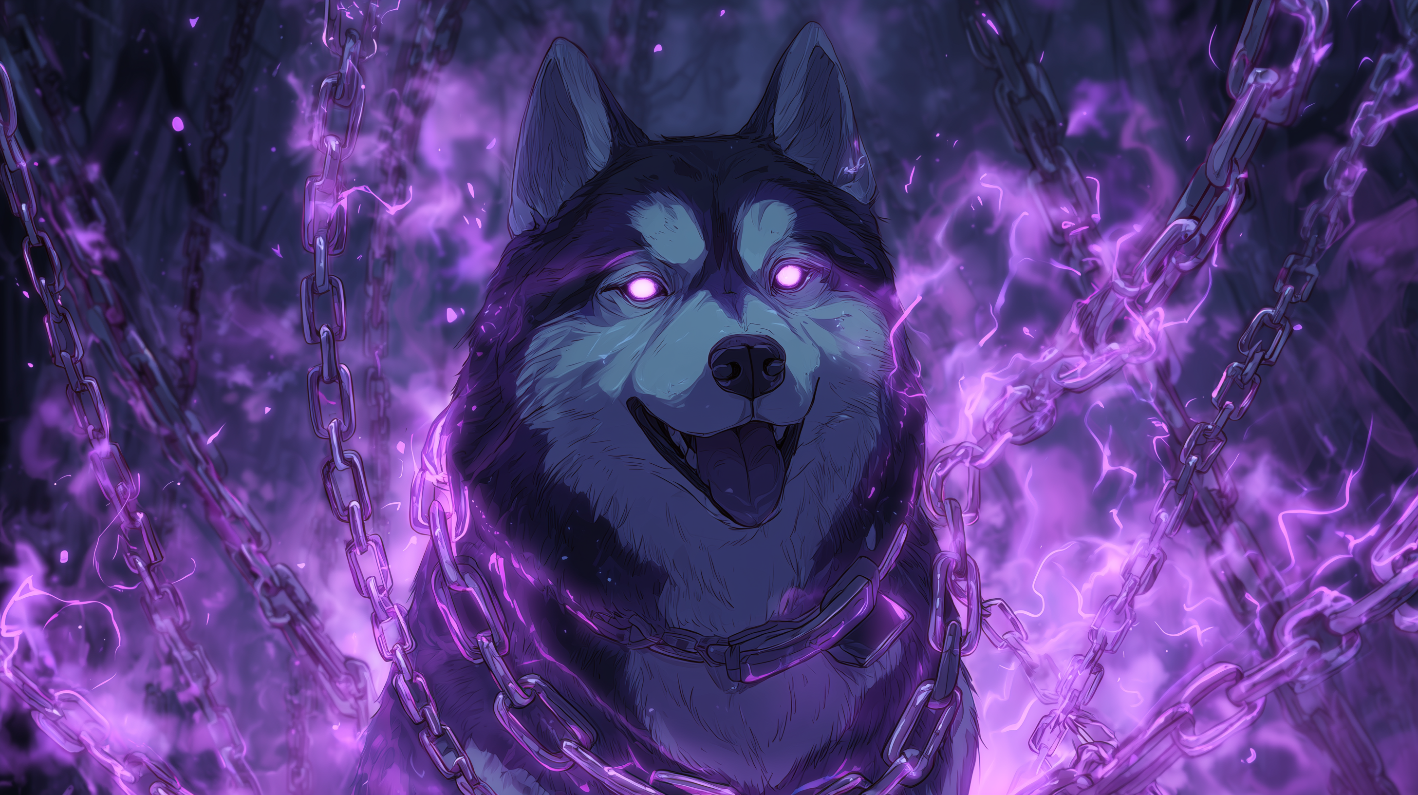 fond d'écran Husky 8k téléchargement gratuit