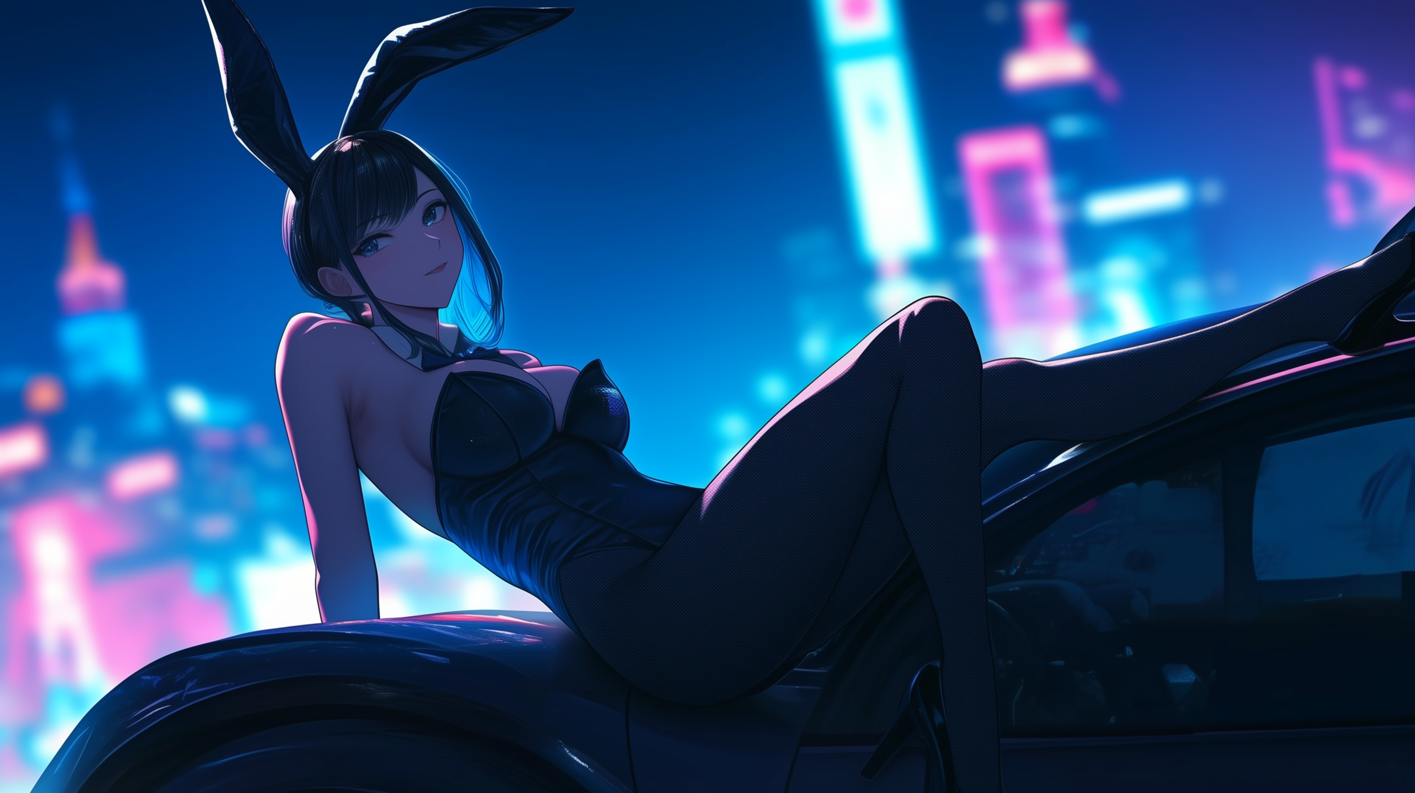 fond d'écran fille lapin pc 1440p téléchargement gratuit