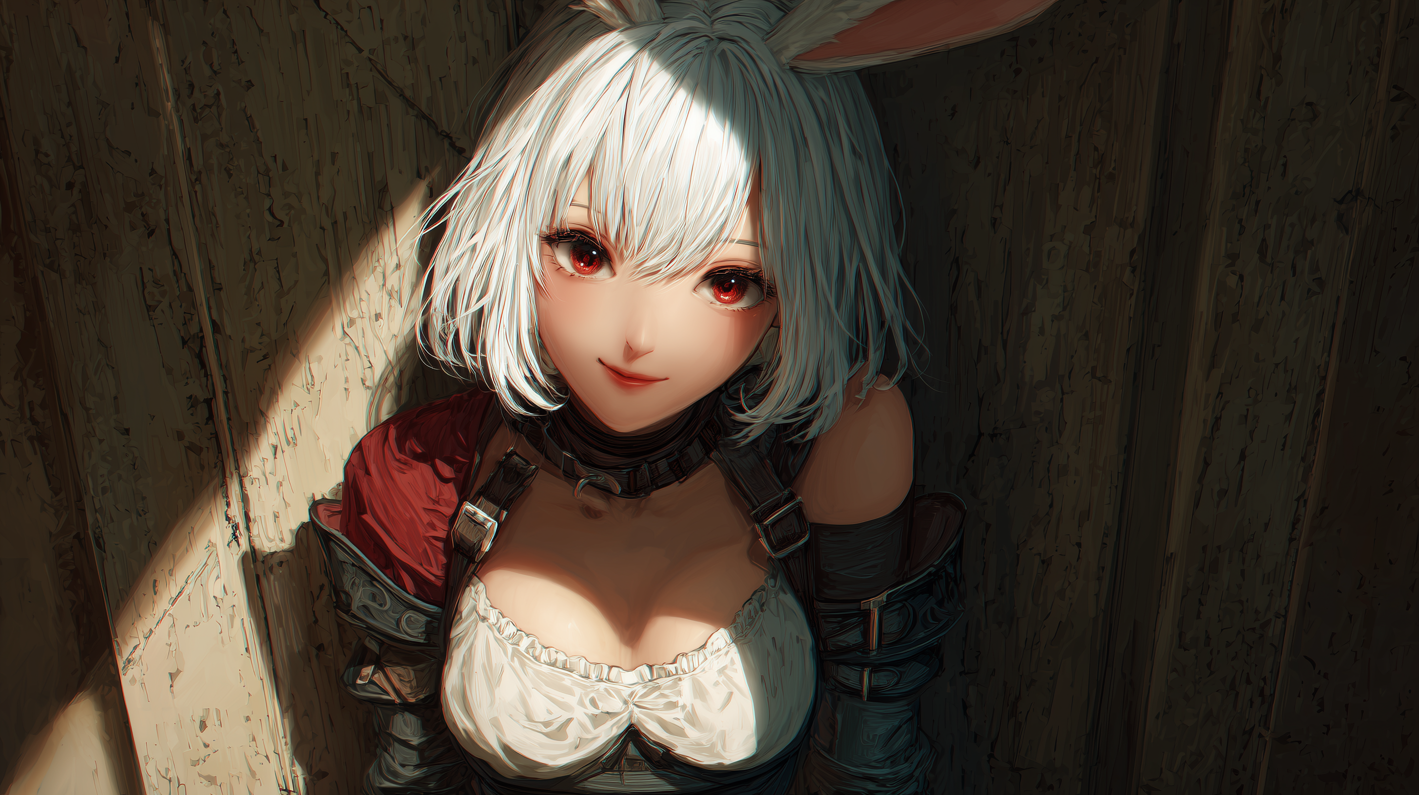 fond d'écran fille lapin 1280x800 téléchargement gratuit