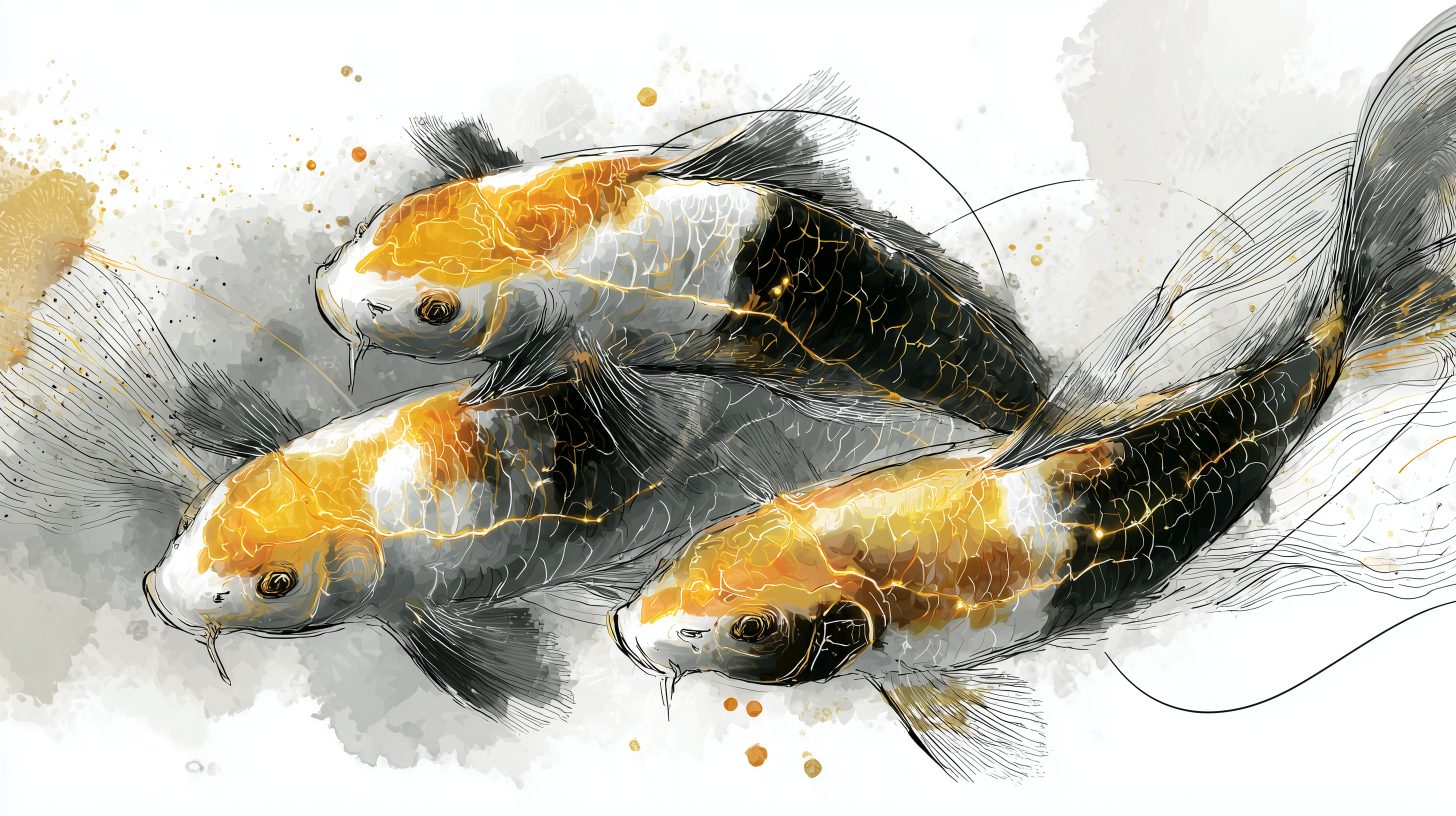 fond d'écran Koï 5120x1440 téléchargement gratuit