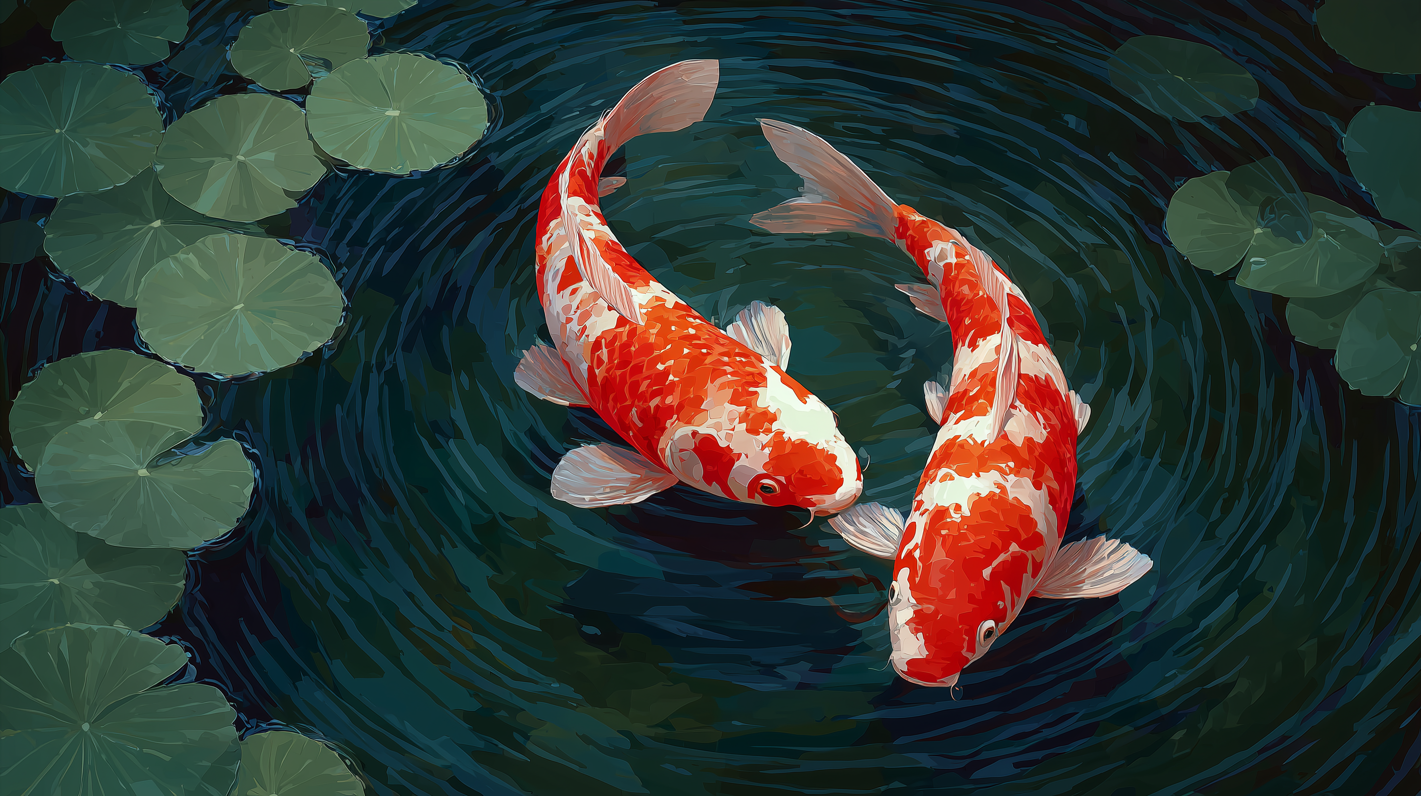 fond d'écran Koï 1920x1080 téléchargement gratuit