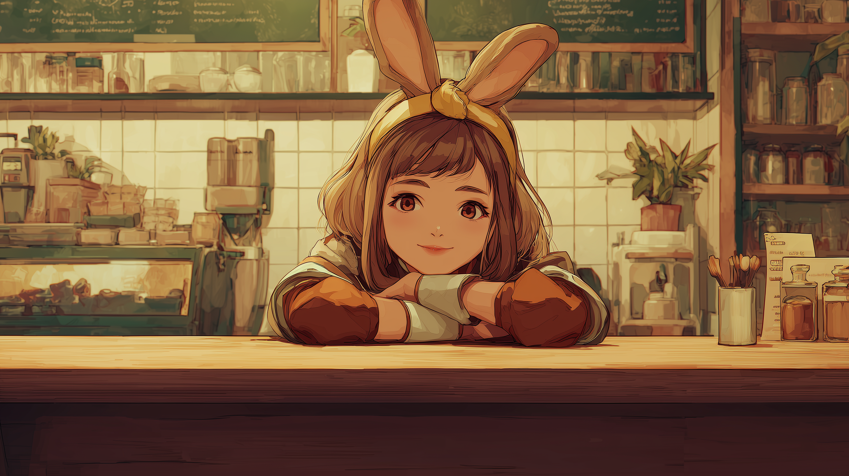 fond d'écran fille lapin 1080p téléchargement gratuit
