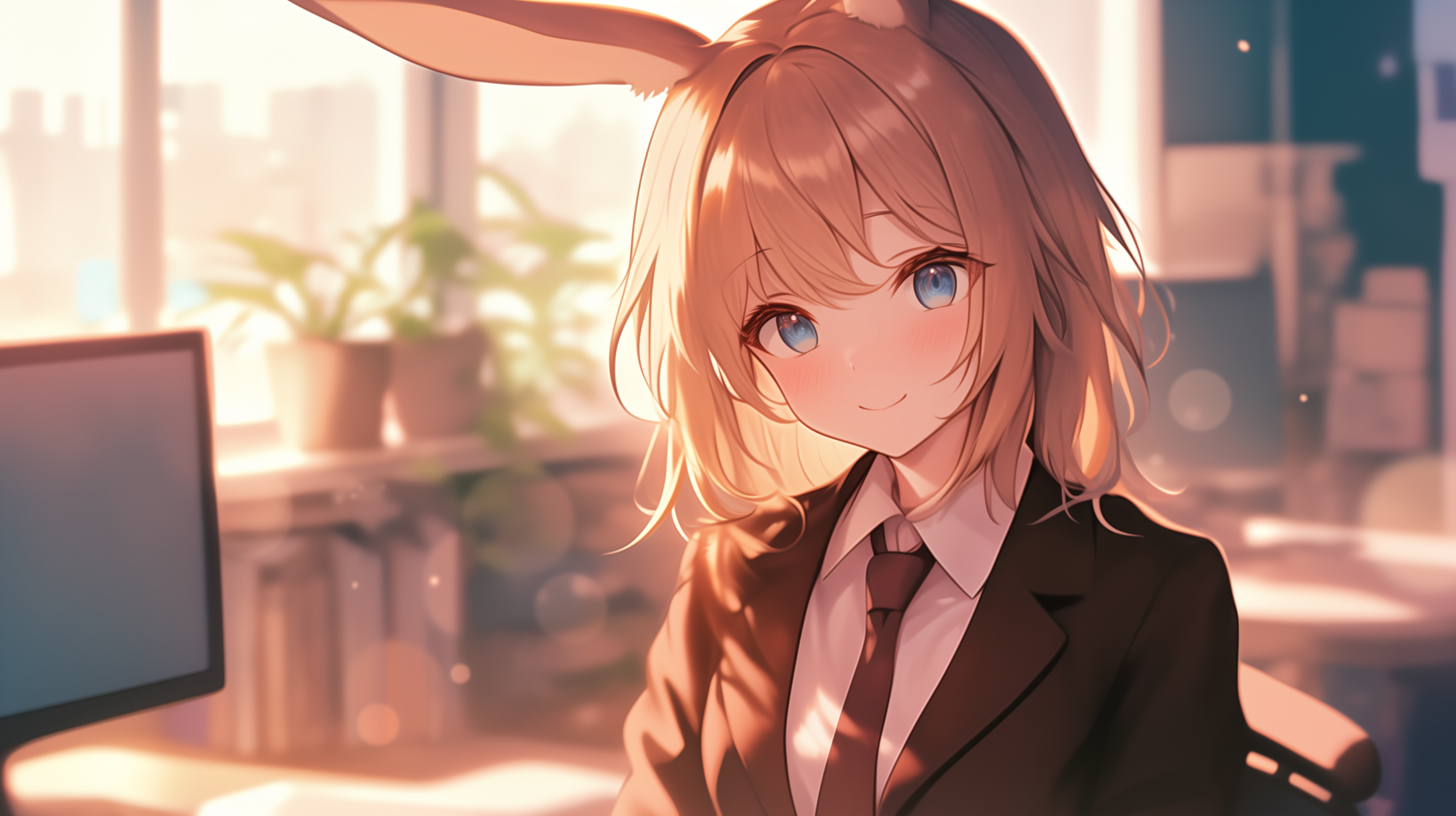 fond d'écran fille lapin 4:3 téléchargement gratuit