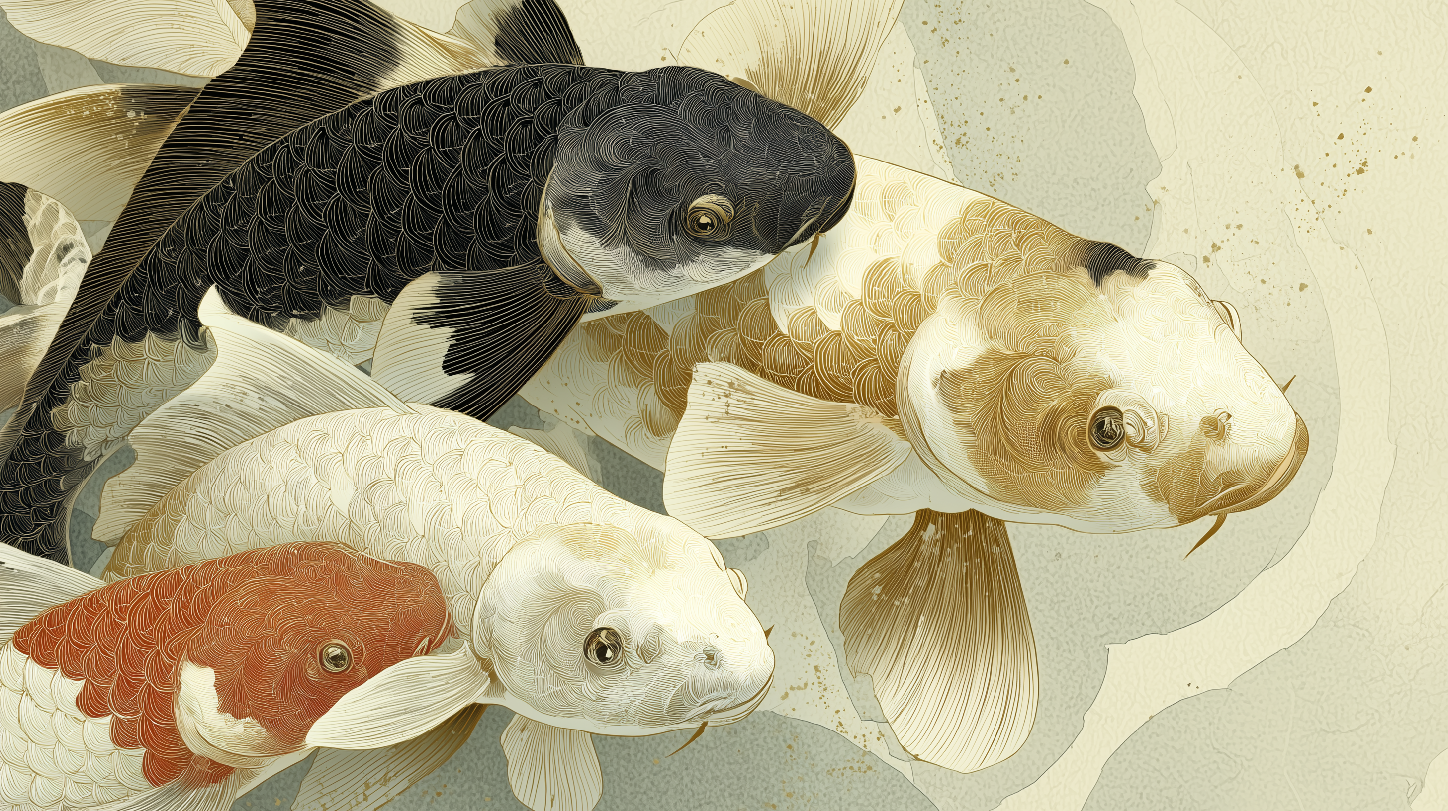 fond d'écran Koï 5k pc téléchargement gratuit