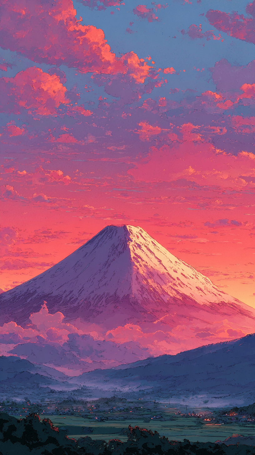 fond d'écran Mont Fuji téléphone Xiaomi gratuit