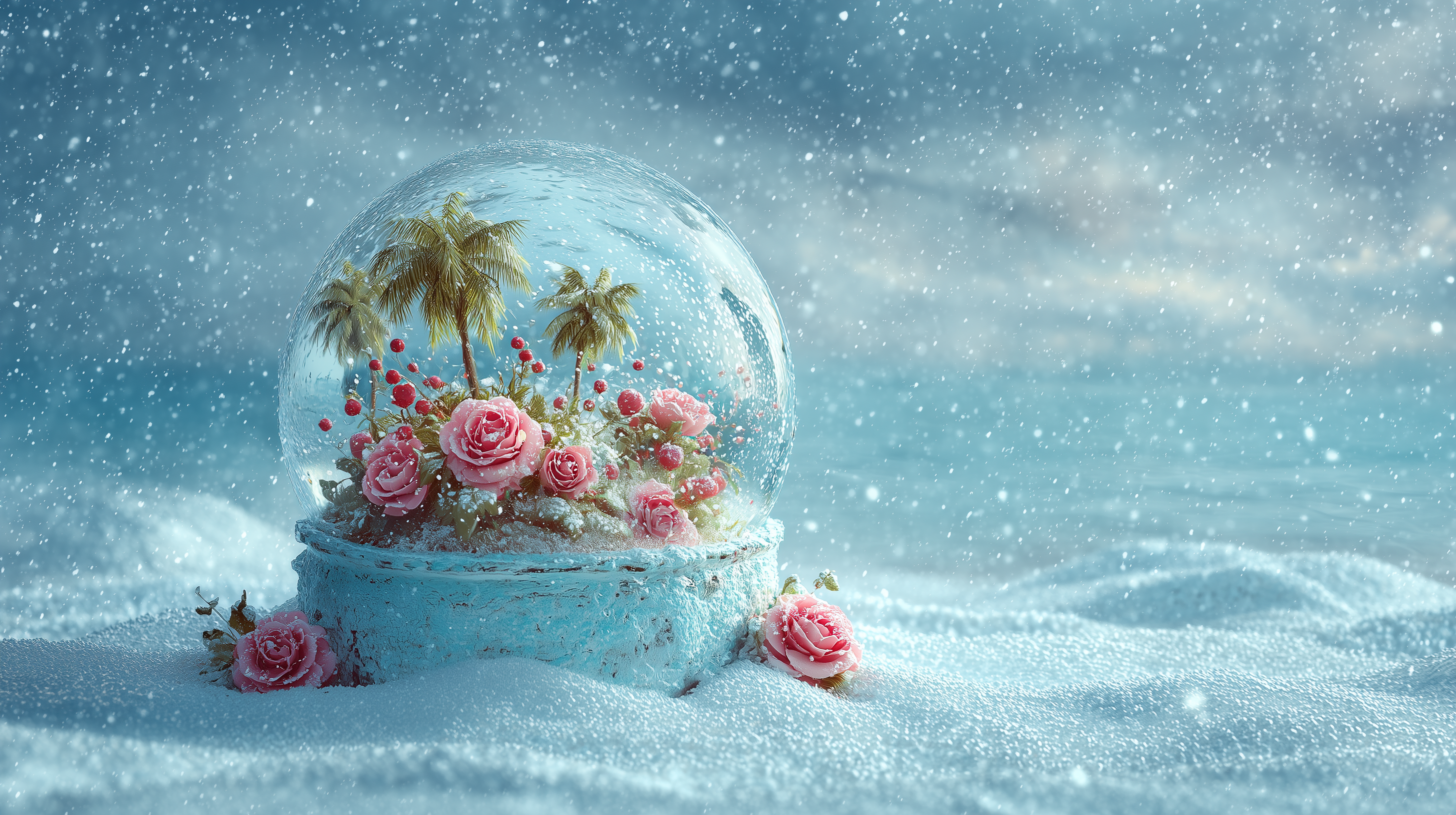 fond d'écran Boule à neige dell 4k téléchargement gratuit