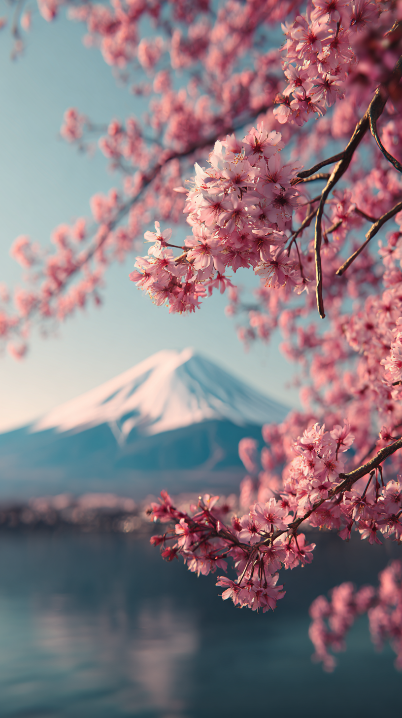 fond d'écran Mont Fuji iphone 15 télécharger gratuit