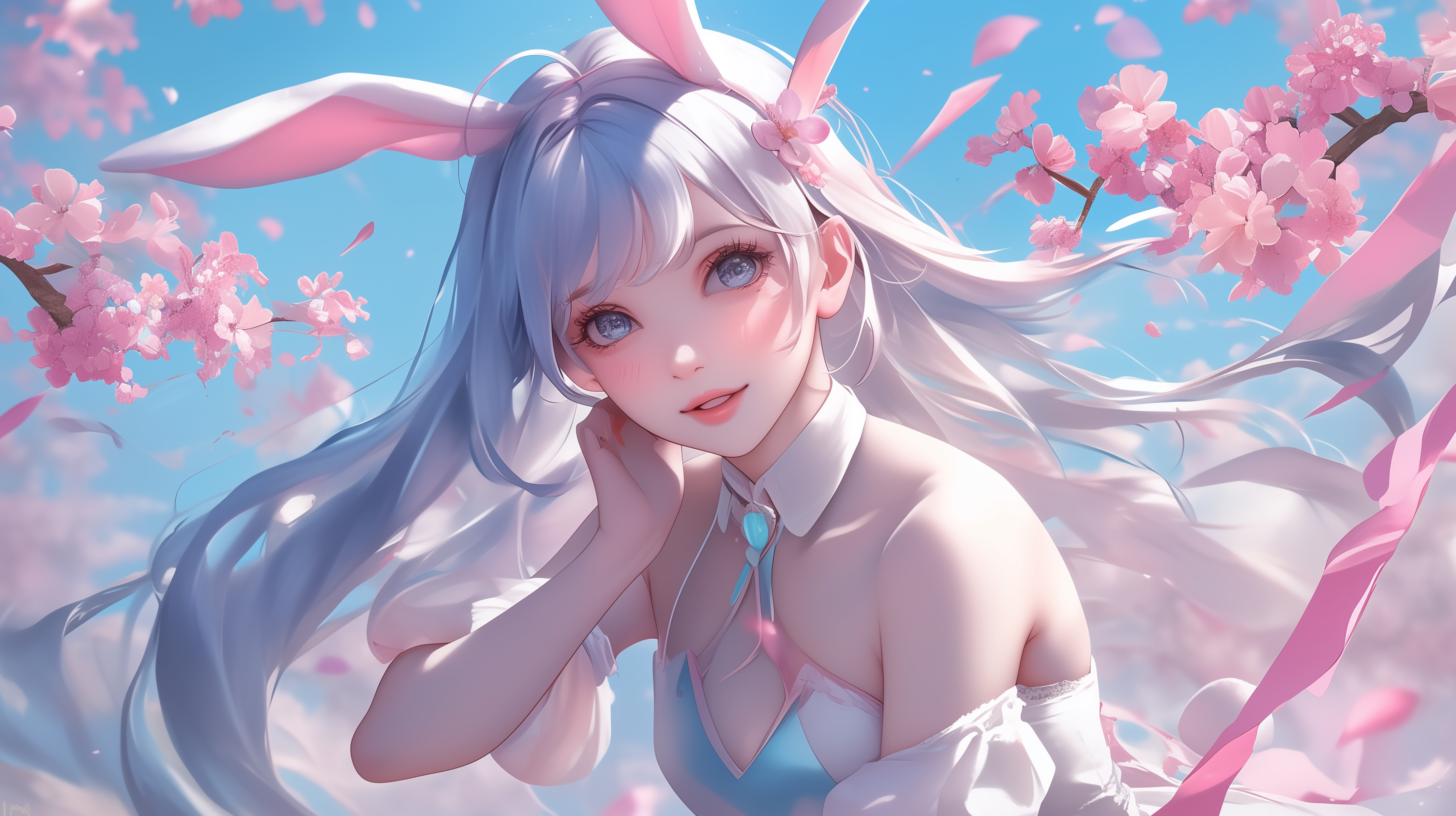 fond d'écran fille lapin pc téléchargement gratuit