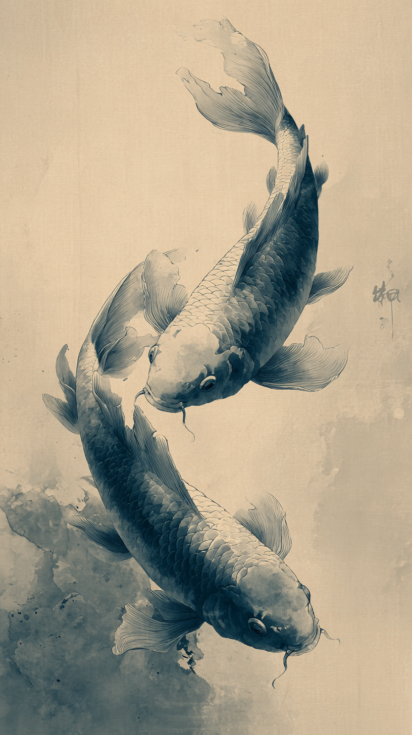 iphone fond d'écran Koï gratuit