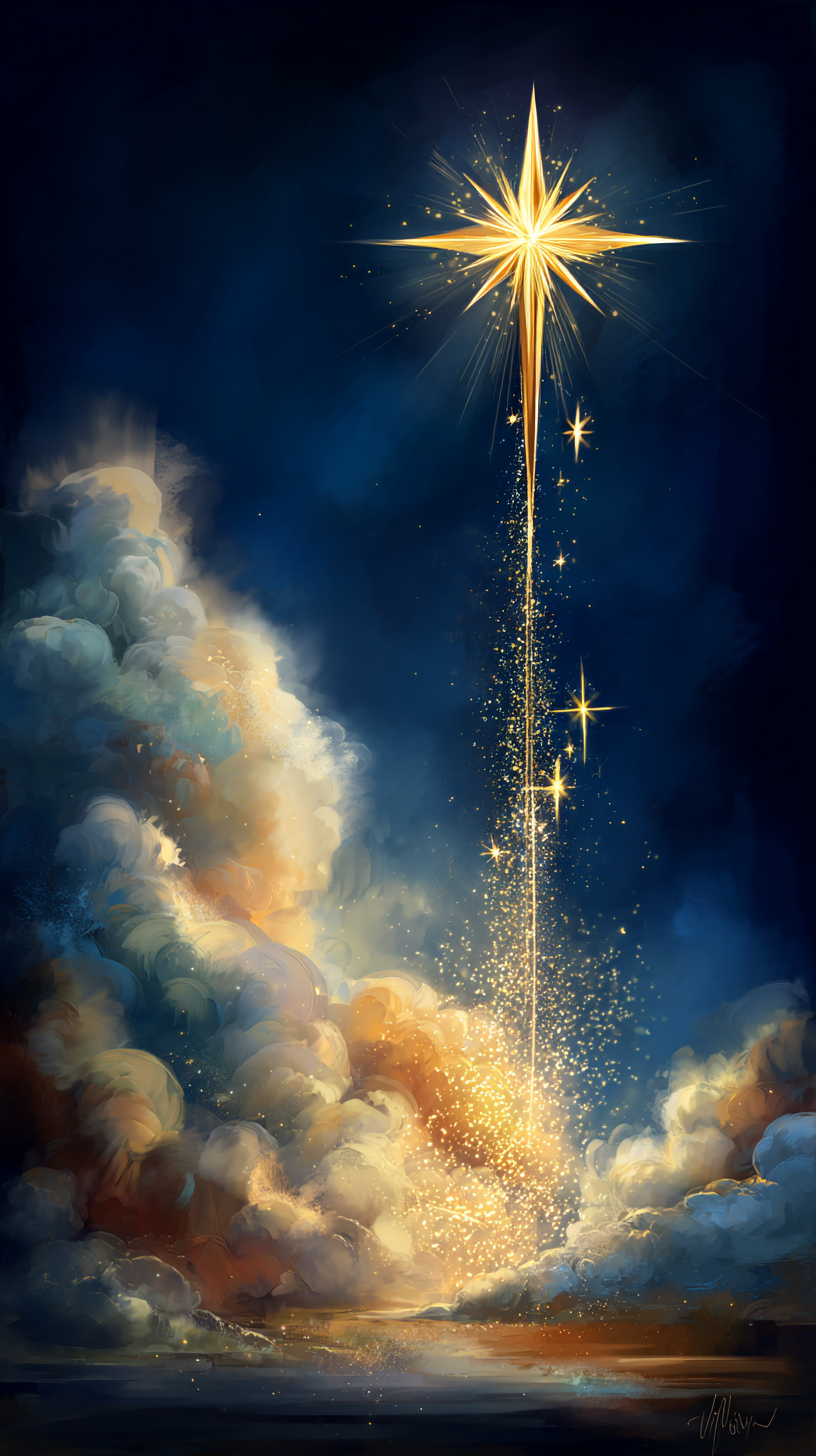 fond d'écran Étoile de Bethléem iphone 15 pro télécharger gratuit
