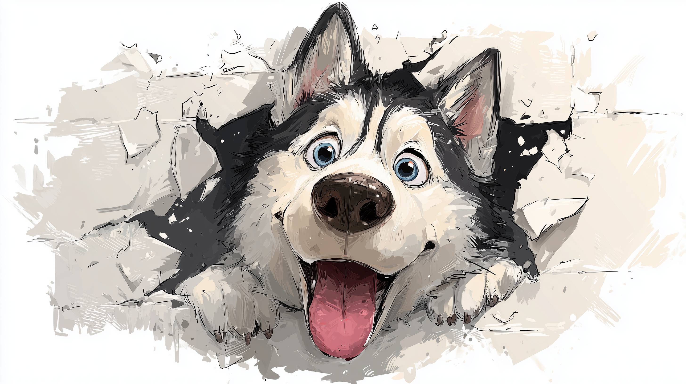 fond d'écran Husky pc 3840x2160 téléchargement gratuit