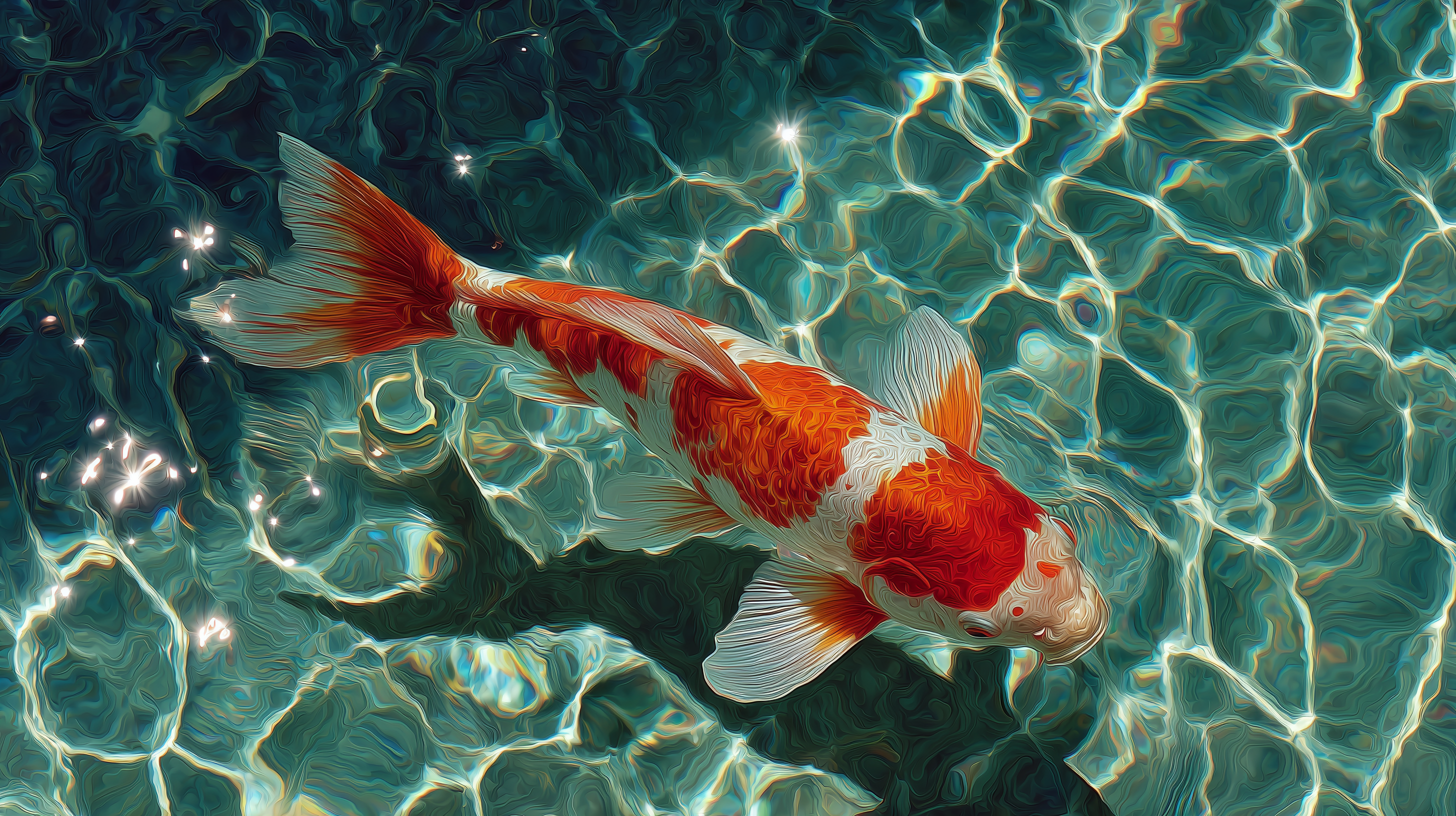 windows fond d'écran Koï téléchargement gratuit