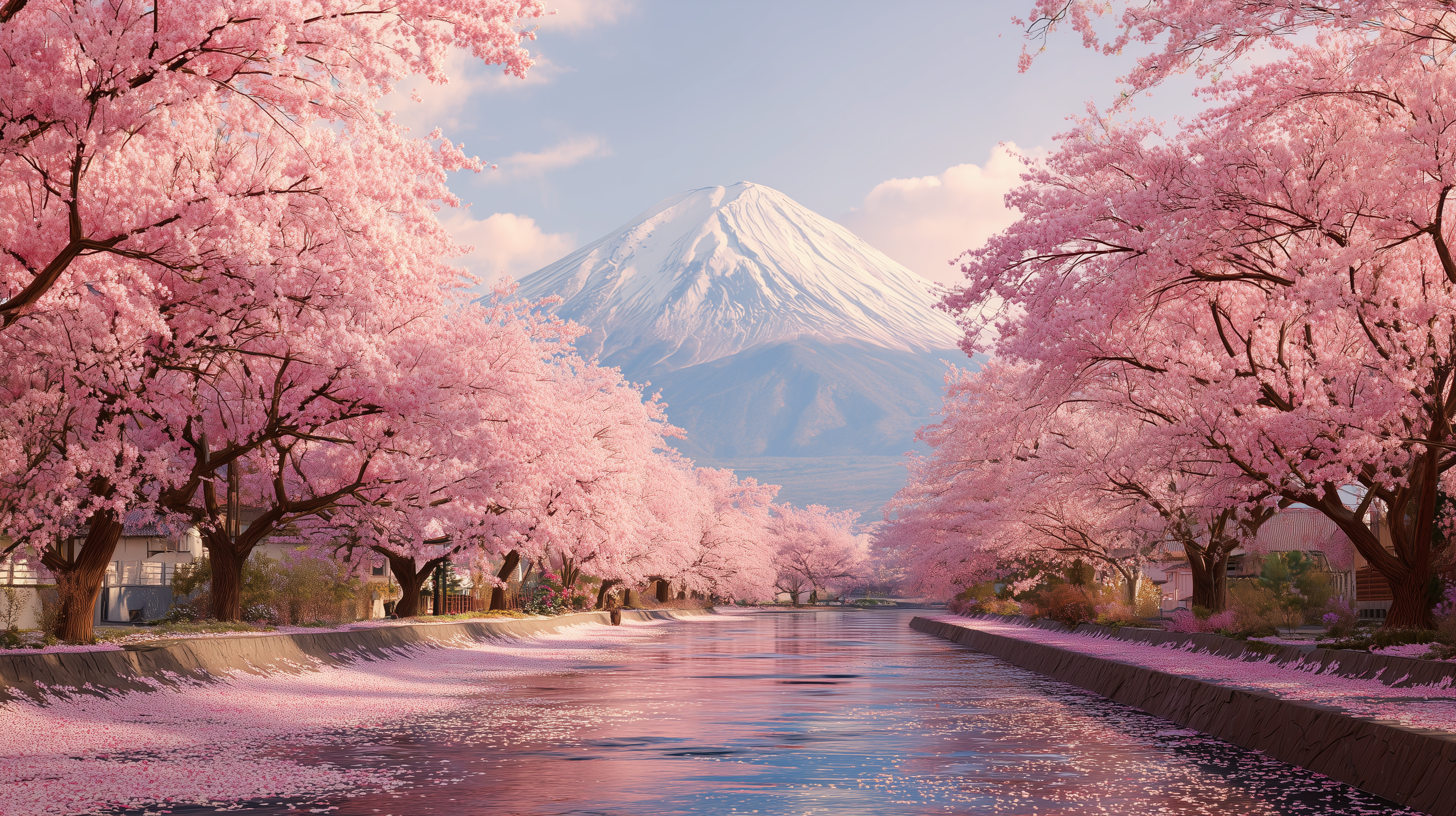 fond d'écran Mont Fuji dell 4k téléchargement gratuit