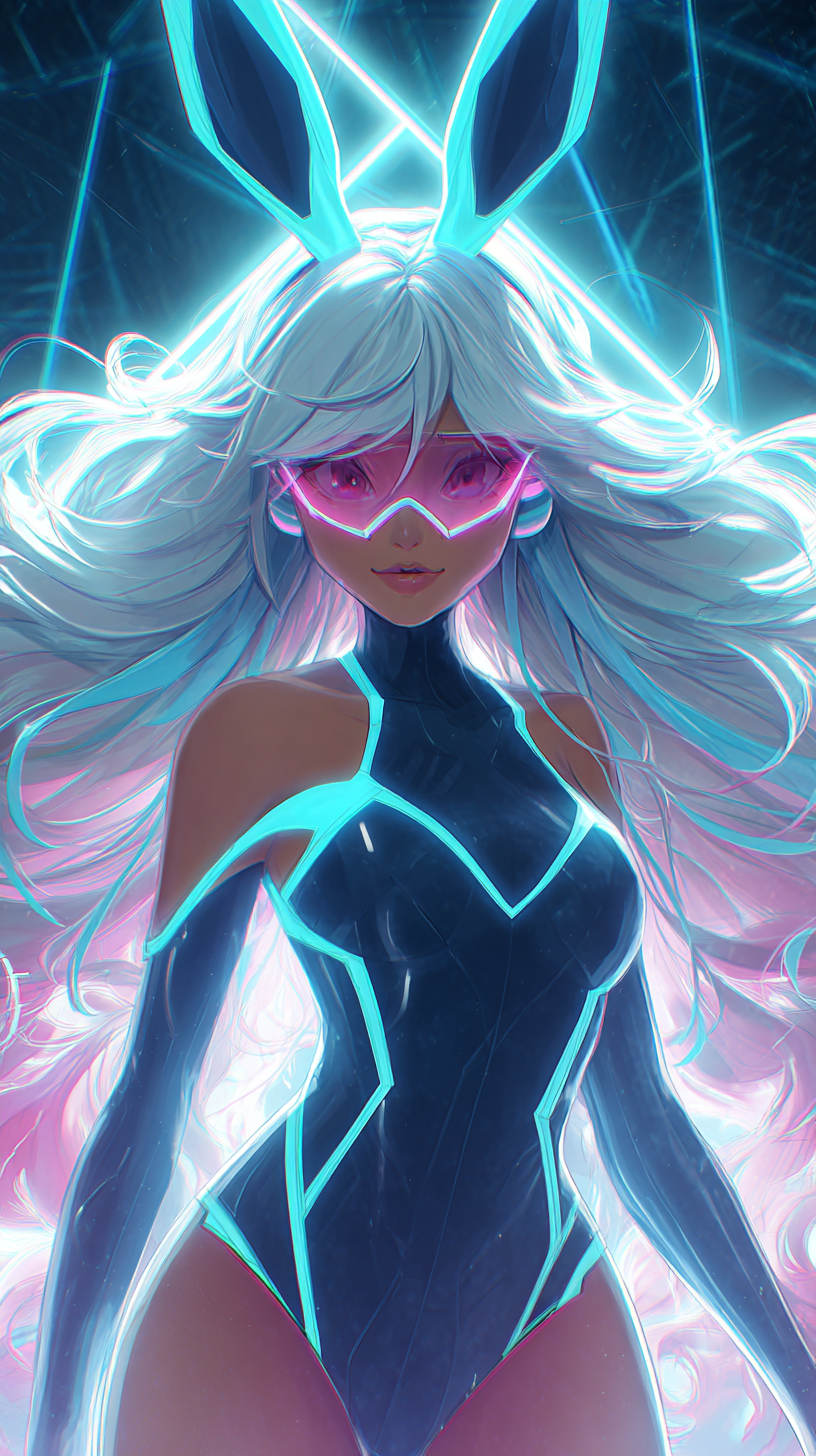 fond d'écran fille lapin téléphone Google télécharger gratuit