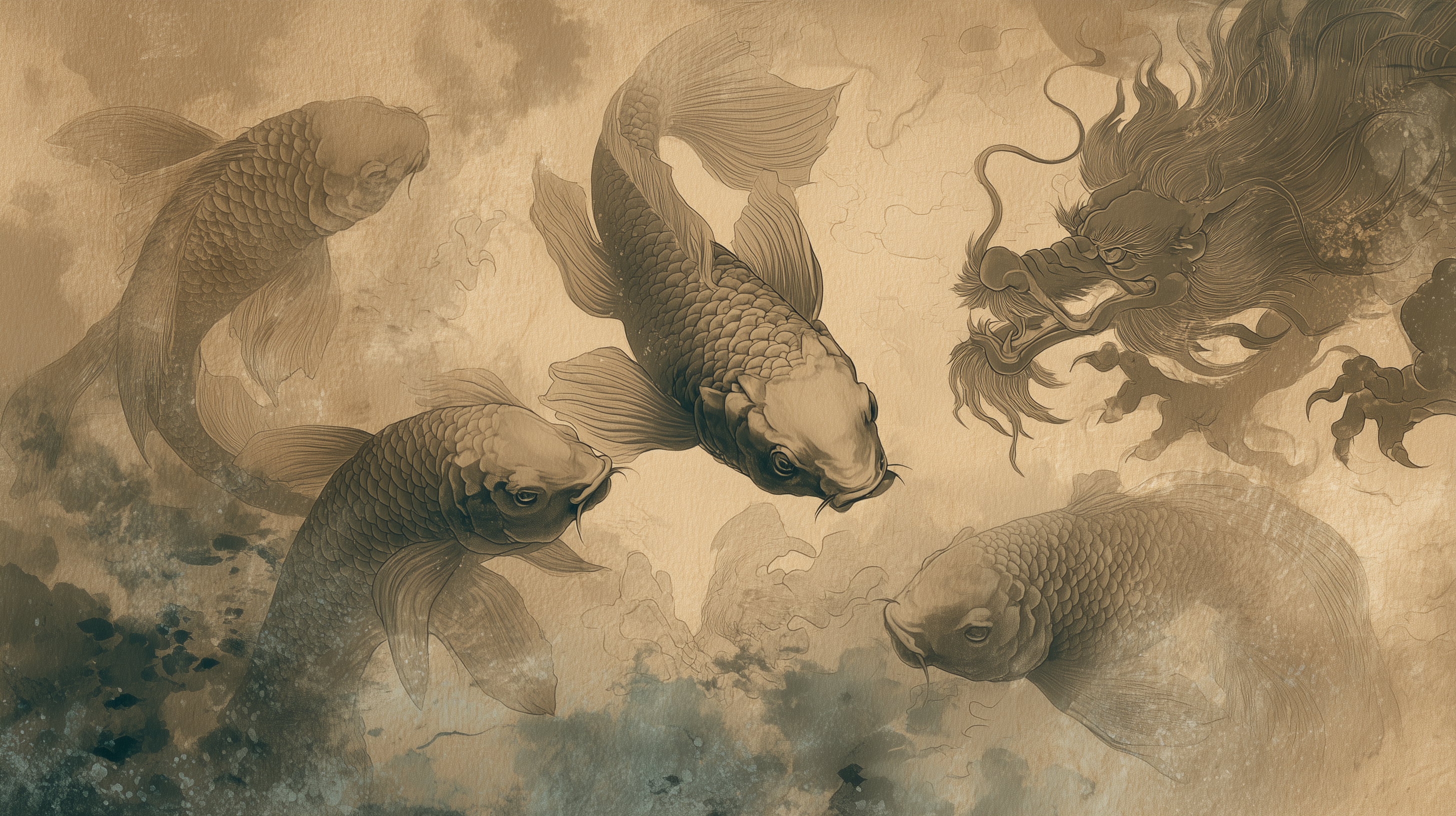 fond d'écran Koï pc ultra hd 3840x2160 téléchargement gratuit