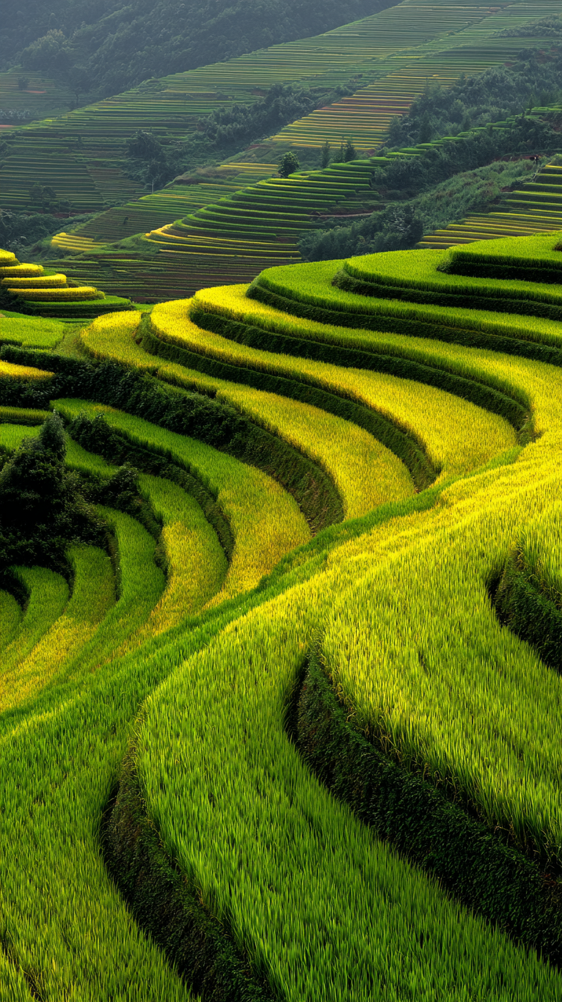 fond d'écran Rizière haute qualité pour tablette android gratuit