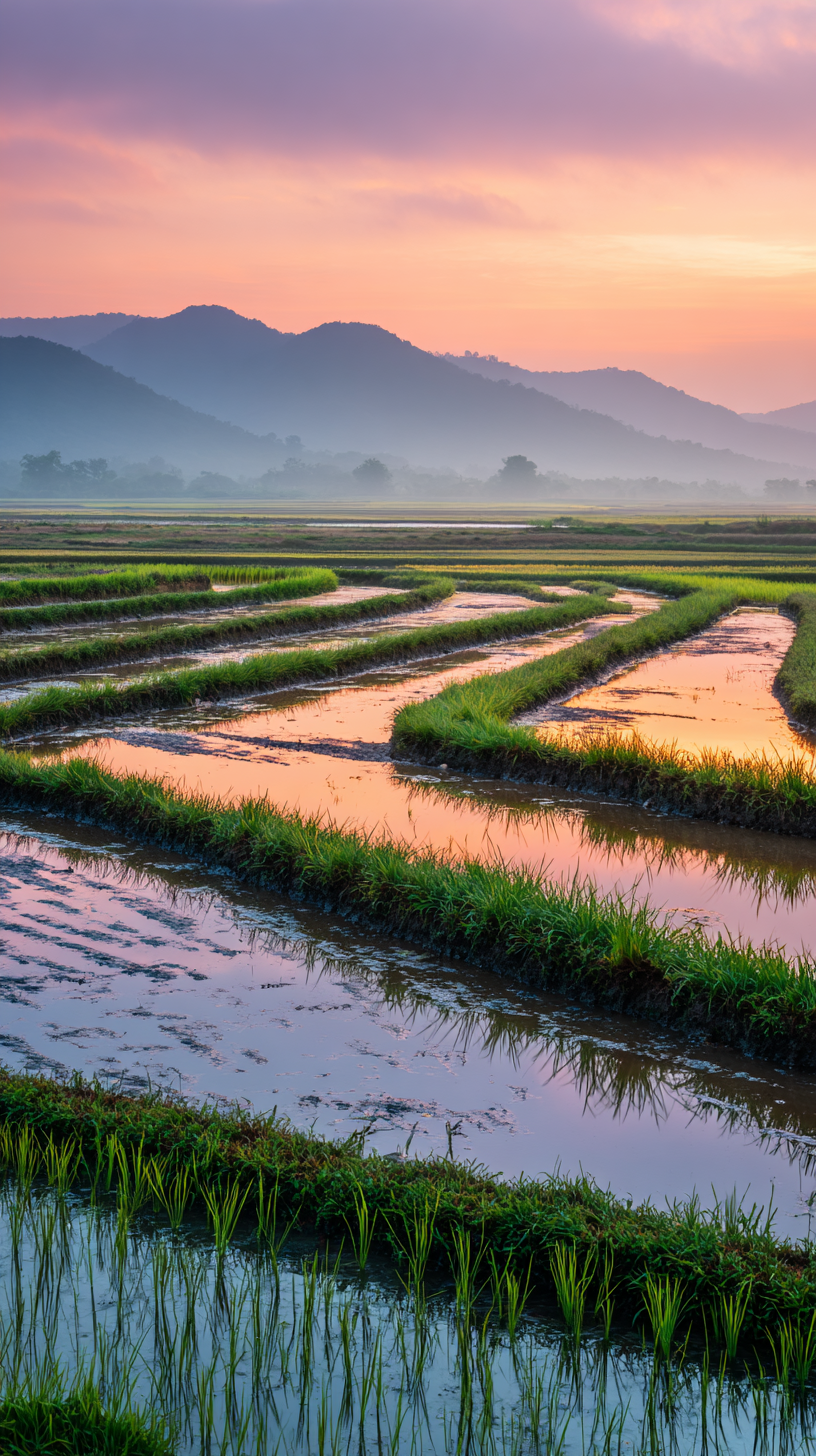 photo fond d'écran Rizière iphone gratuit