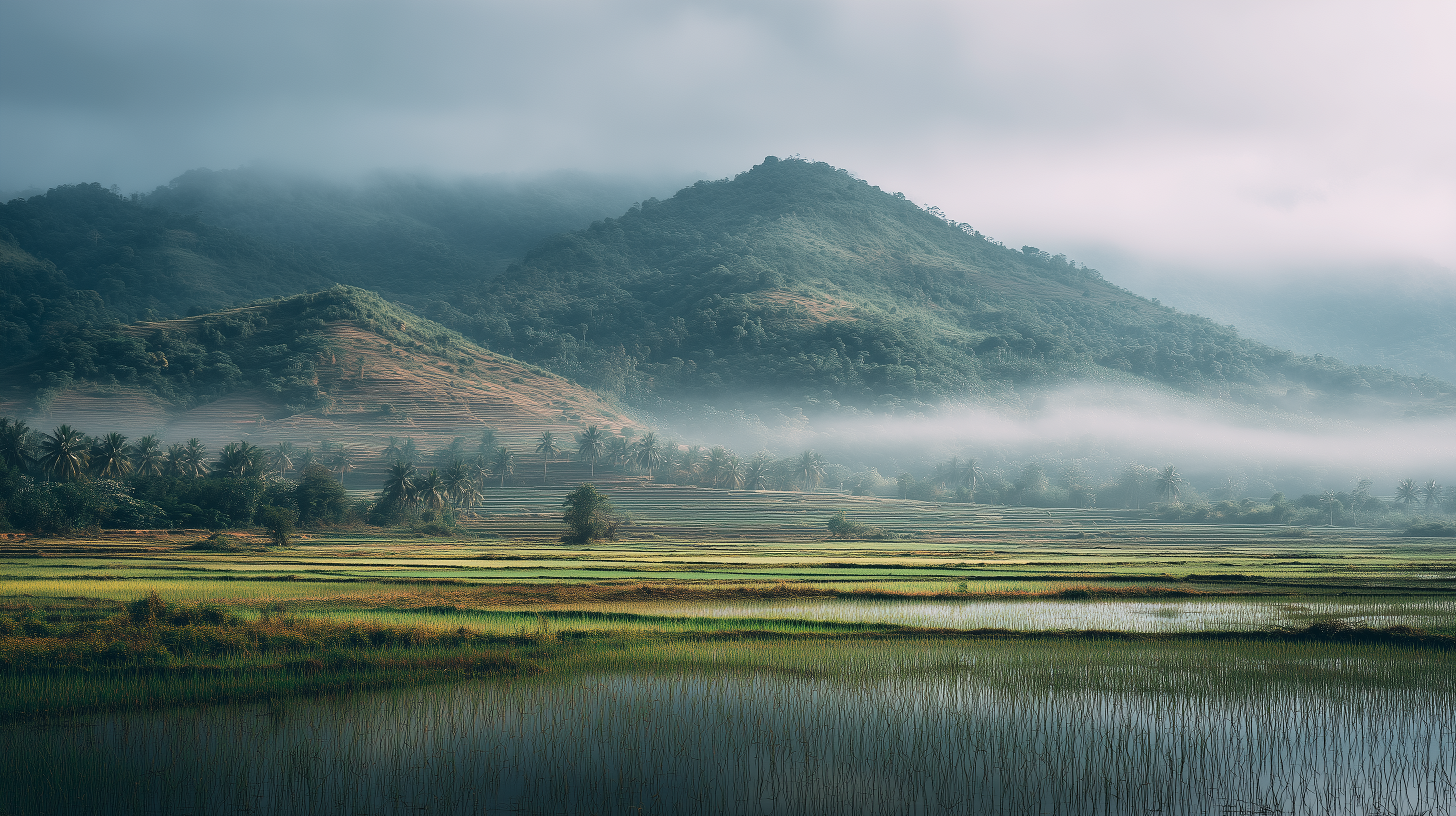 fond d'écran Rizière windows 11 hd téléchargement gratuit
