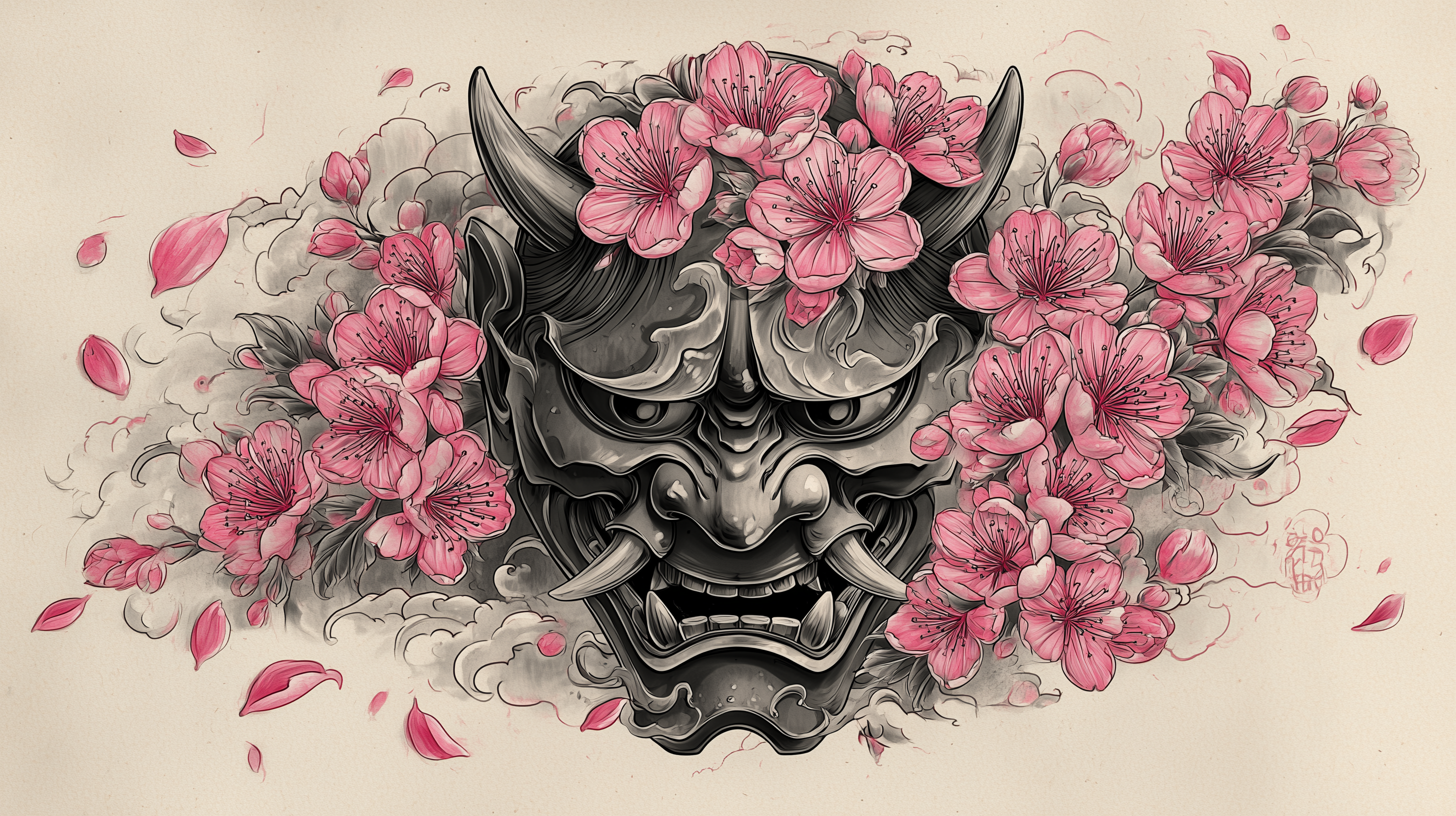 fond d'écran Masque japonais 1920x1080 4k téléchargement gratuit