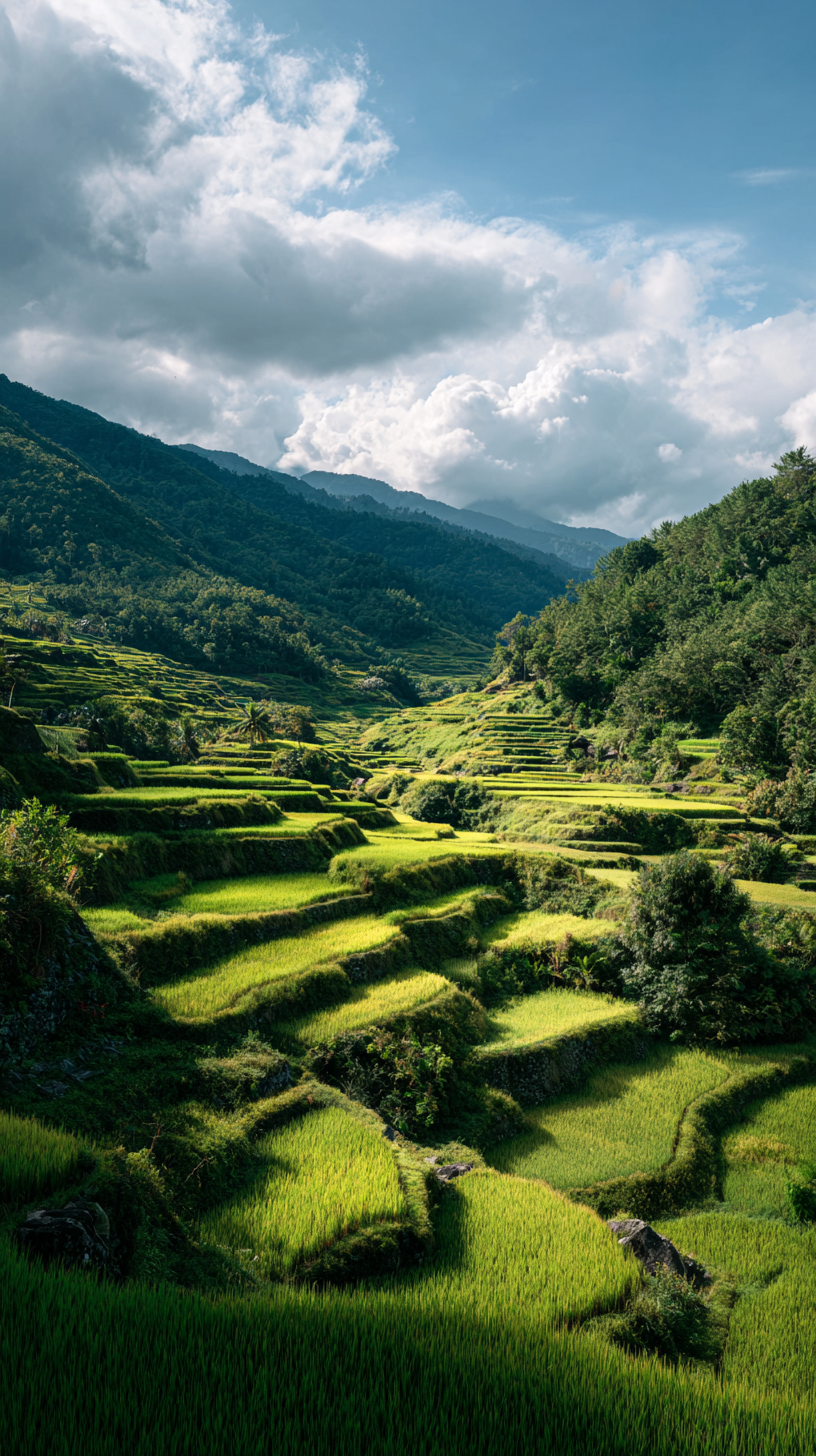 fond d'écran Rizière pour téléphone gratuit