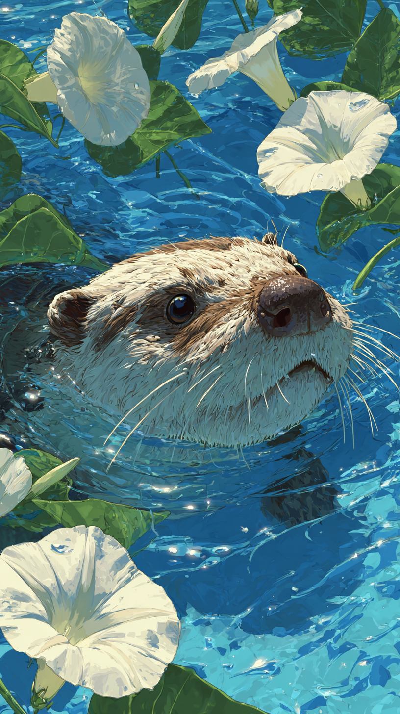 fond d'écran Loutre iphone 8 gratuit