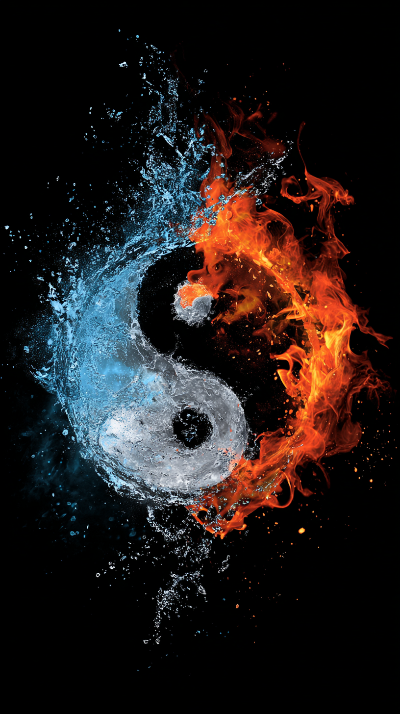 fond d'écran Yin et yang iphone 14 télécharger gratuit