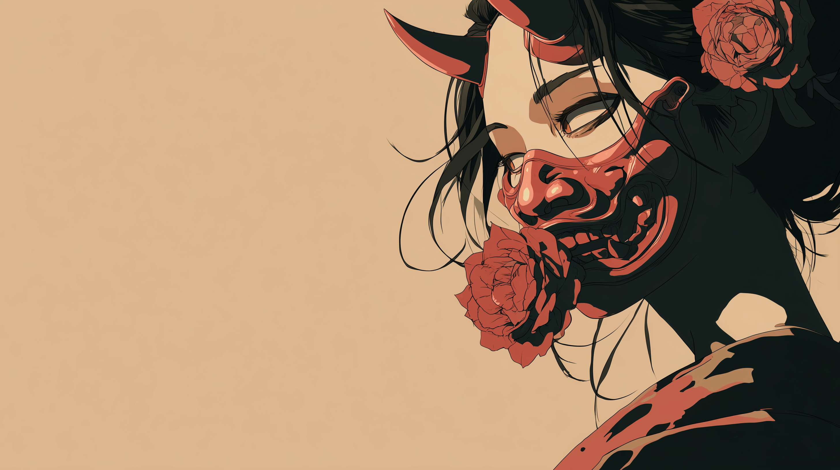 fond d'écran Masque japonais pc hd 1920x1080 téléchargement gratuit