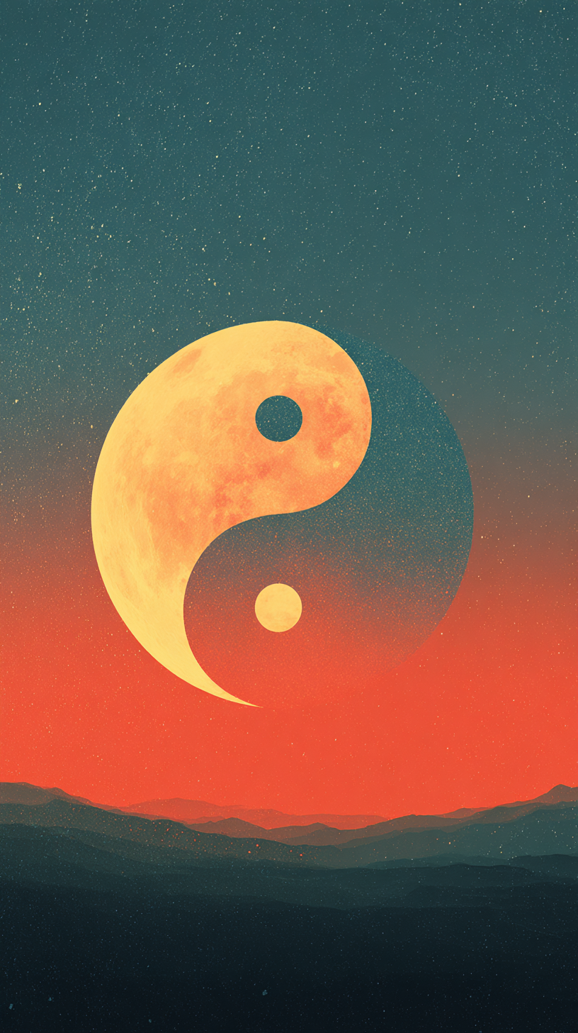 fond d'écran Yin et yang iphone 13 gratuit