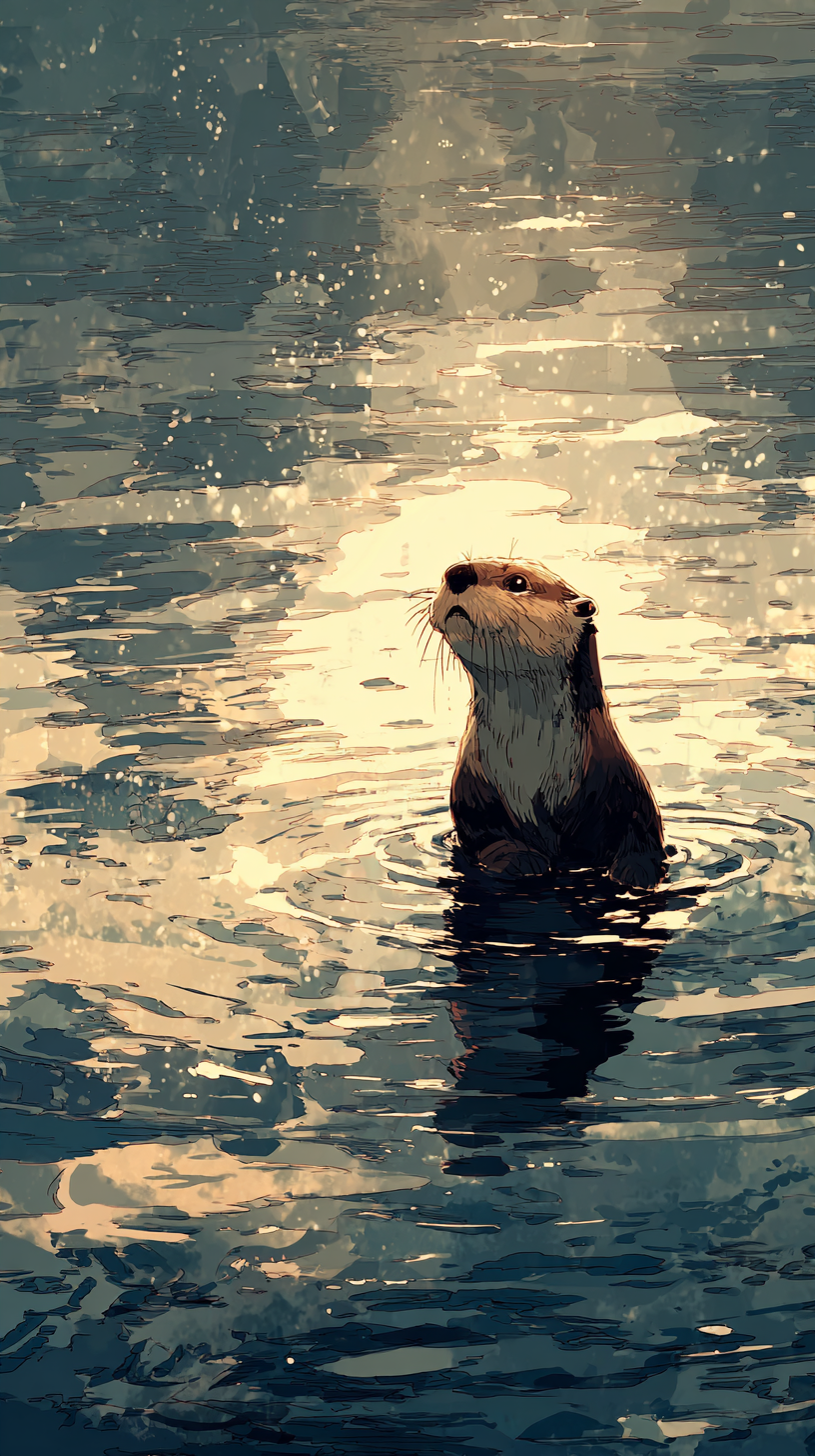 fond d'écran Loutre iphone 16 gratuit