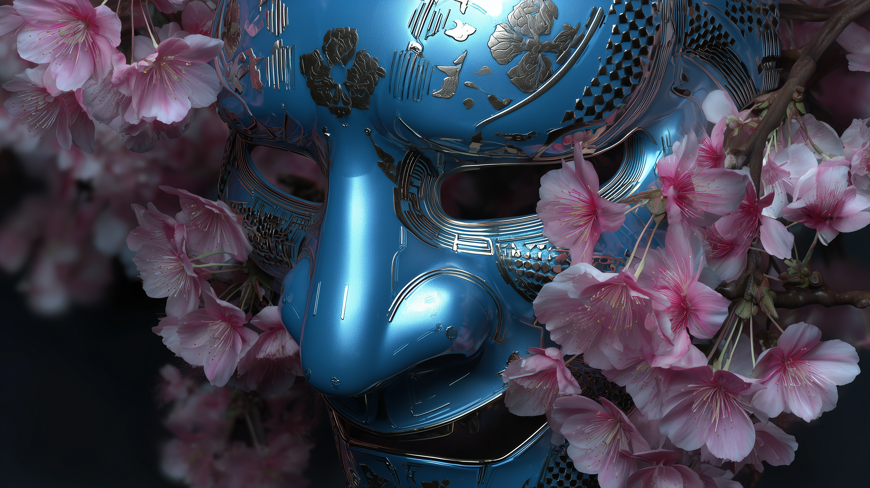 fond d'écran Masque japonais 2560x1080 téléchargement gratuit