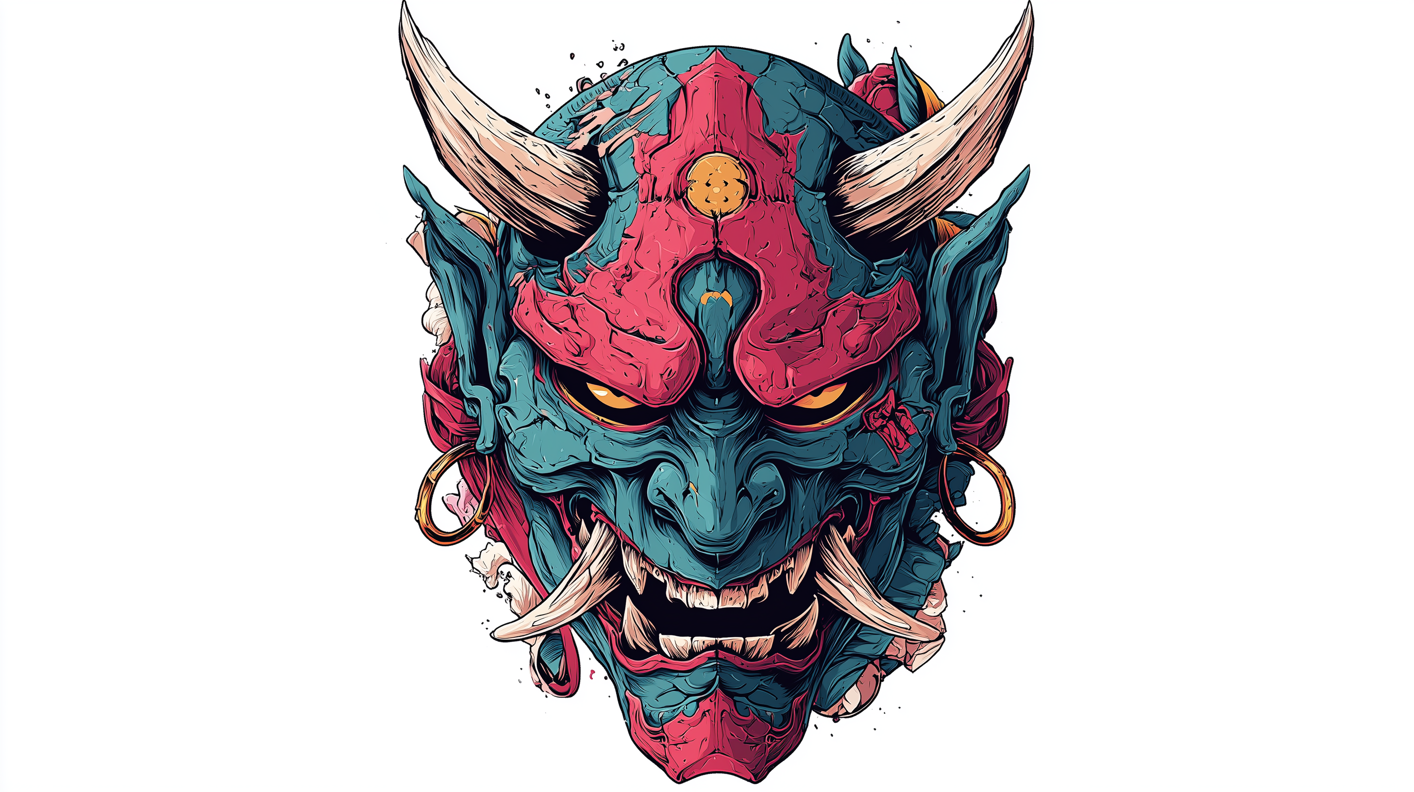 fond d'écran Masque japonais windows 11 1920x1080 téléchargement gratuit