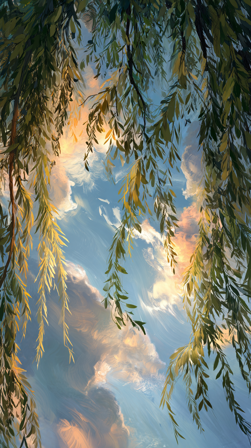 fond d'écran Saule xiaomi gratuit télécharger haute qualité