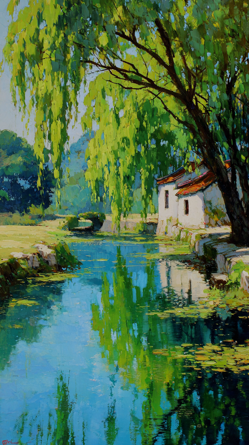 fond d'écran Saule iphone 15 pro gratuit