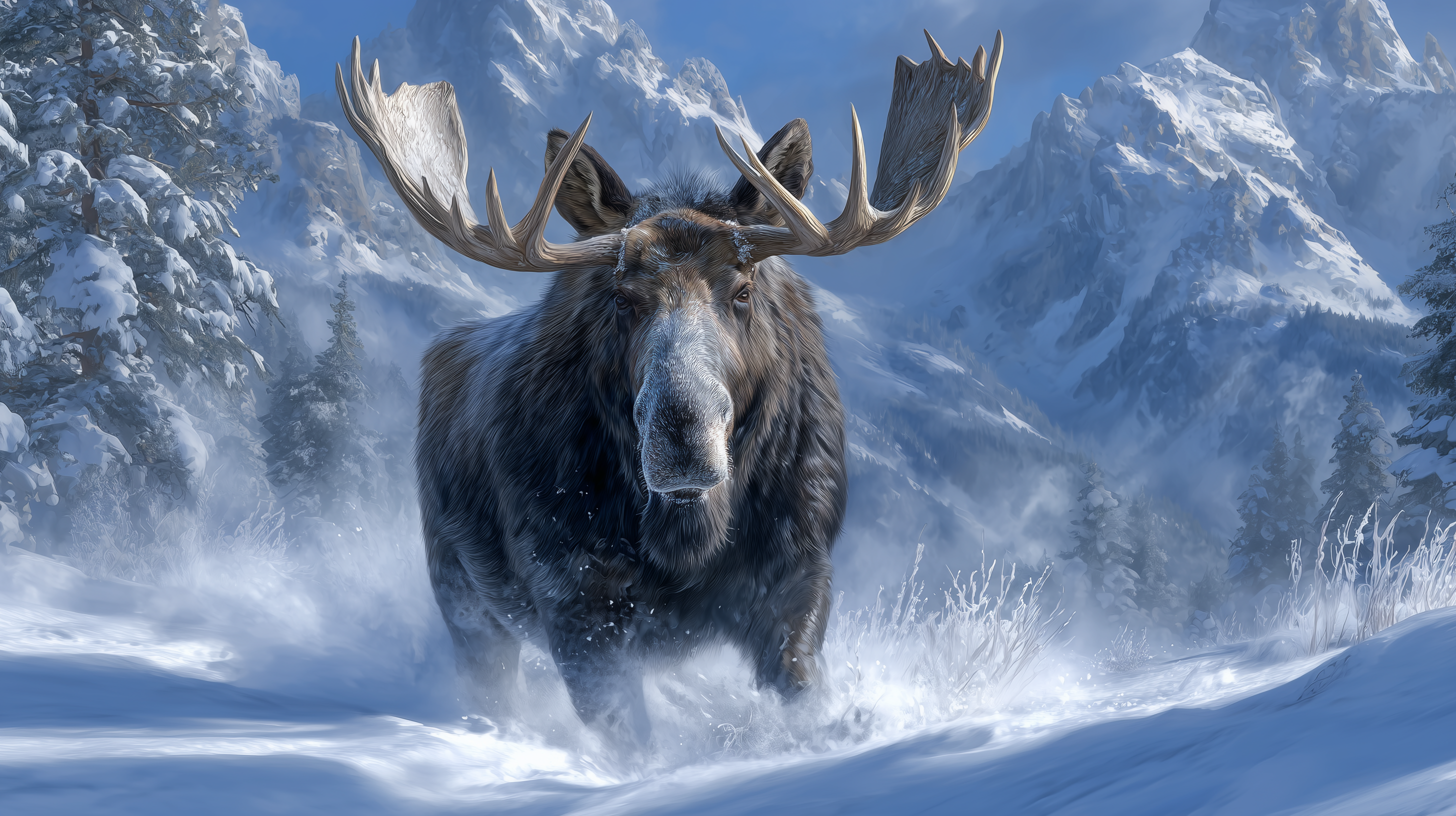 fond d'écran Alces alces 8k pc téléchargement gratuit