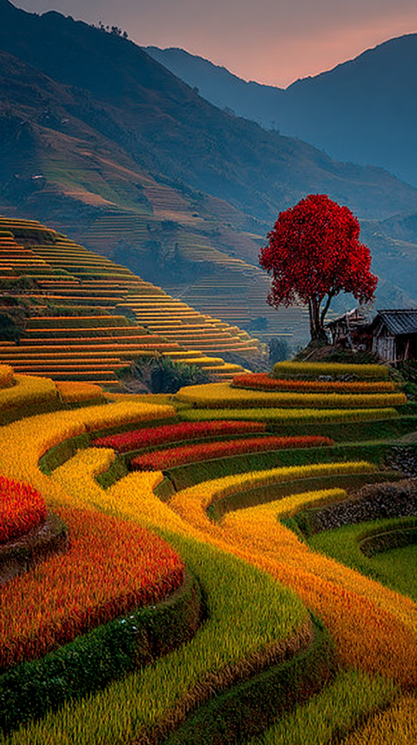 fond d'écran Rizière téléphone samsung télécharger gratuit