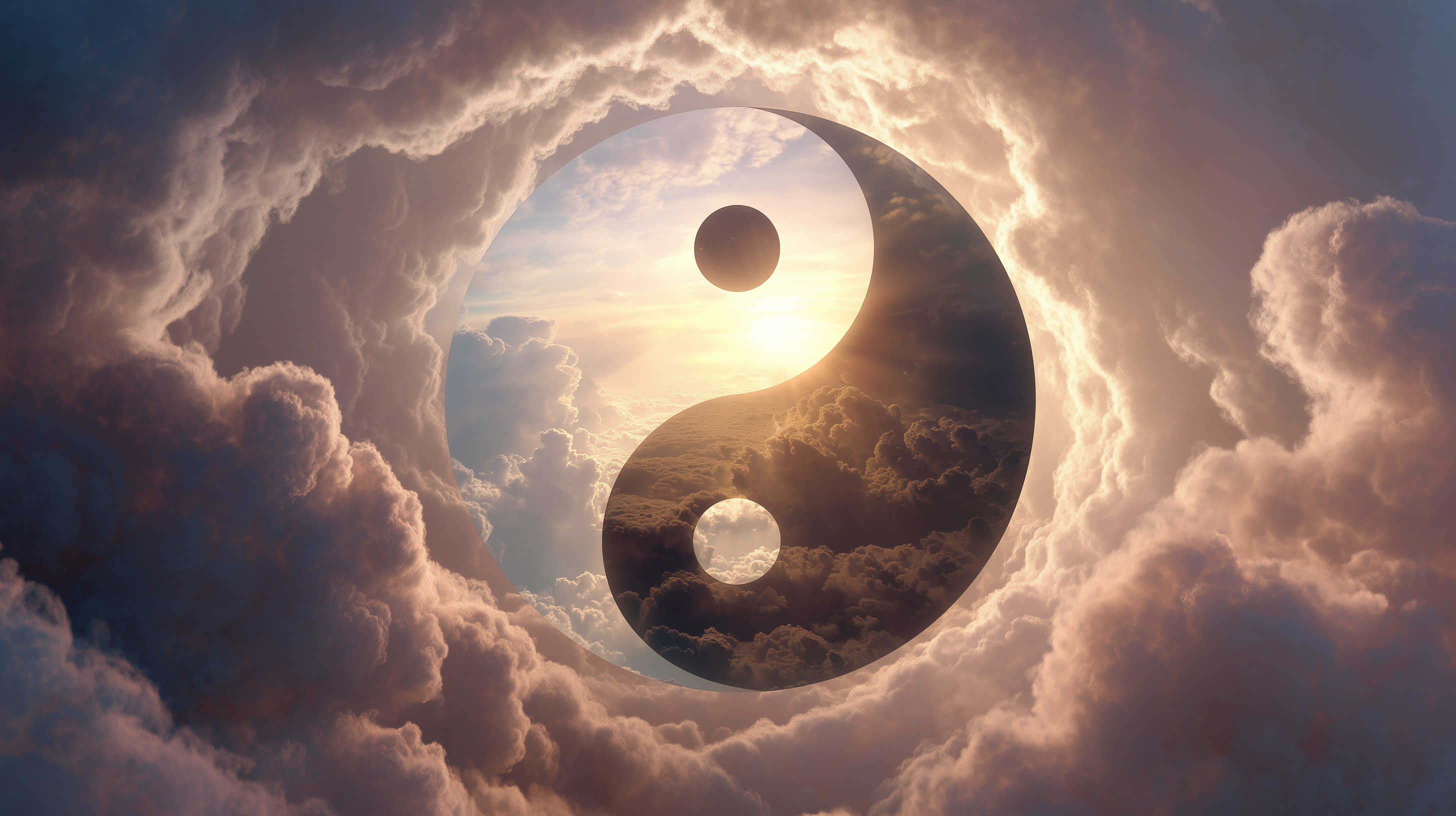 fond d'écran Yin et yang 2560x1080 téléchargement gratuit