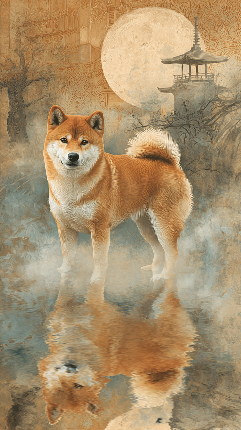 fond d'écran Shiba inu xiaomi télécharger gratuit