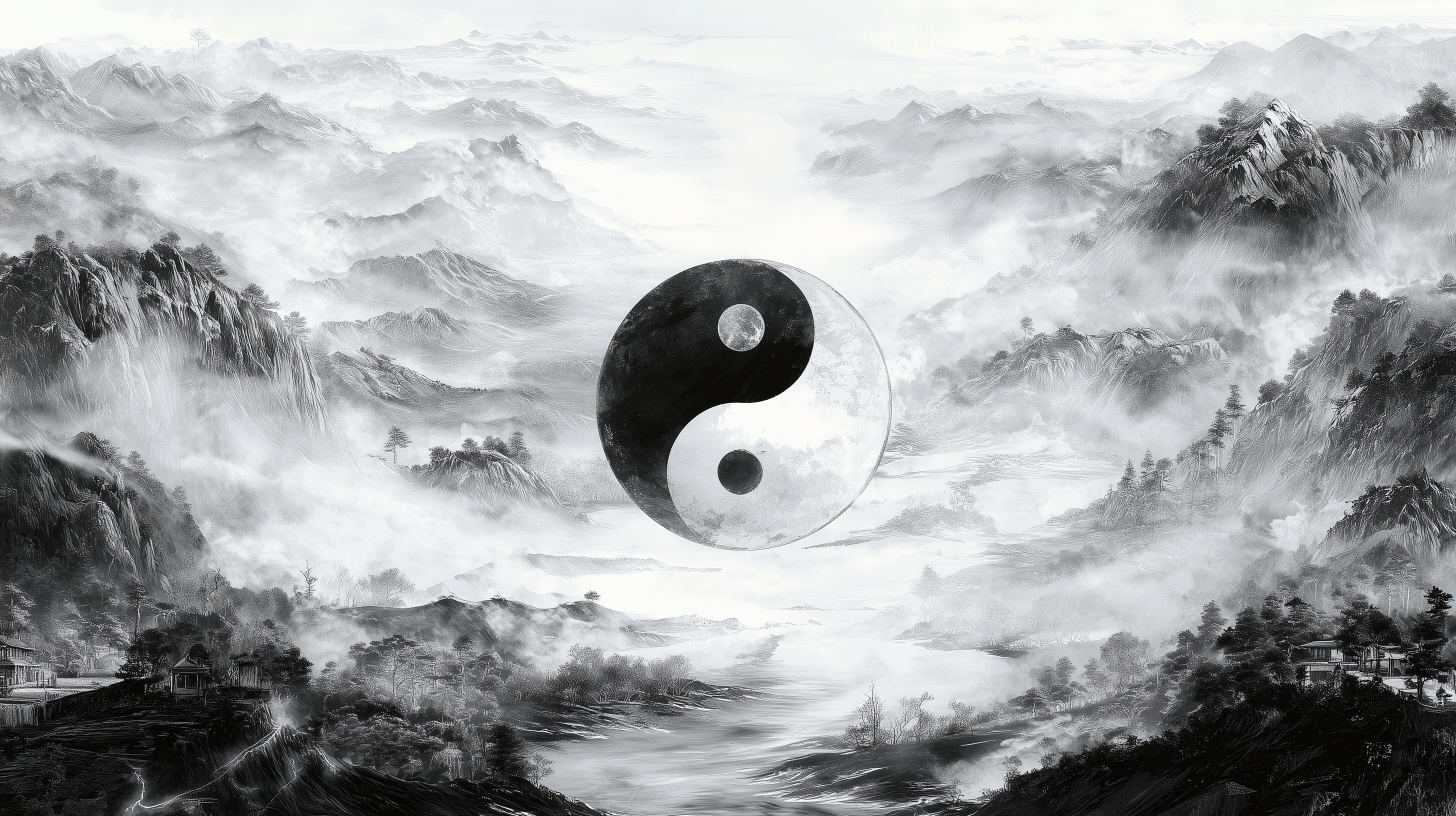 fond d'écran Yin et yang 16:9 téléchargement gratuit
